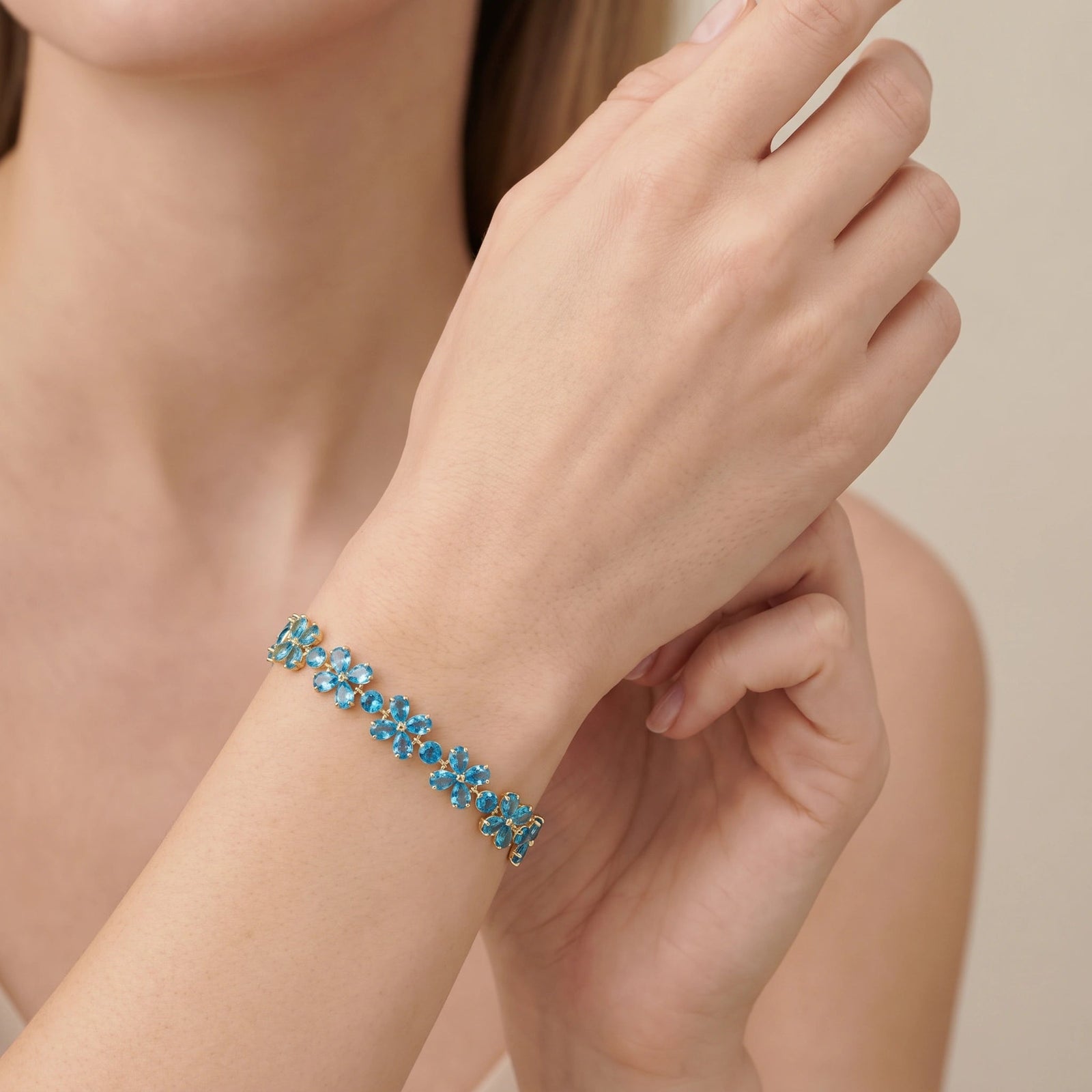 Yellow Gold Blue Topaz — Mariagraziana