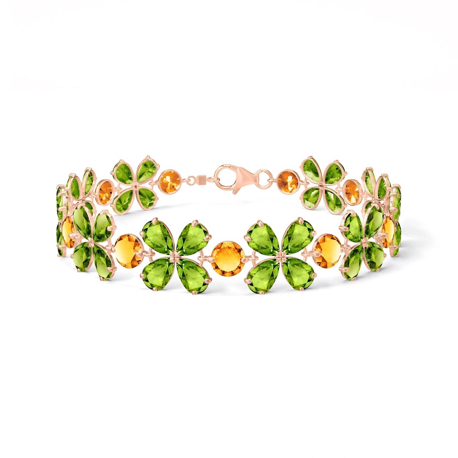 Rose Gold Citrine & Peridot — Mariagraziana
