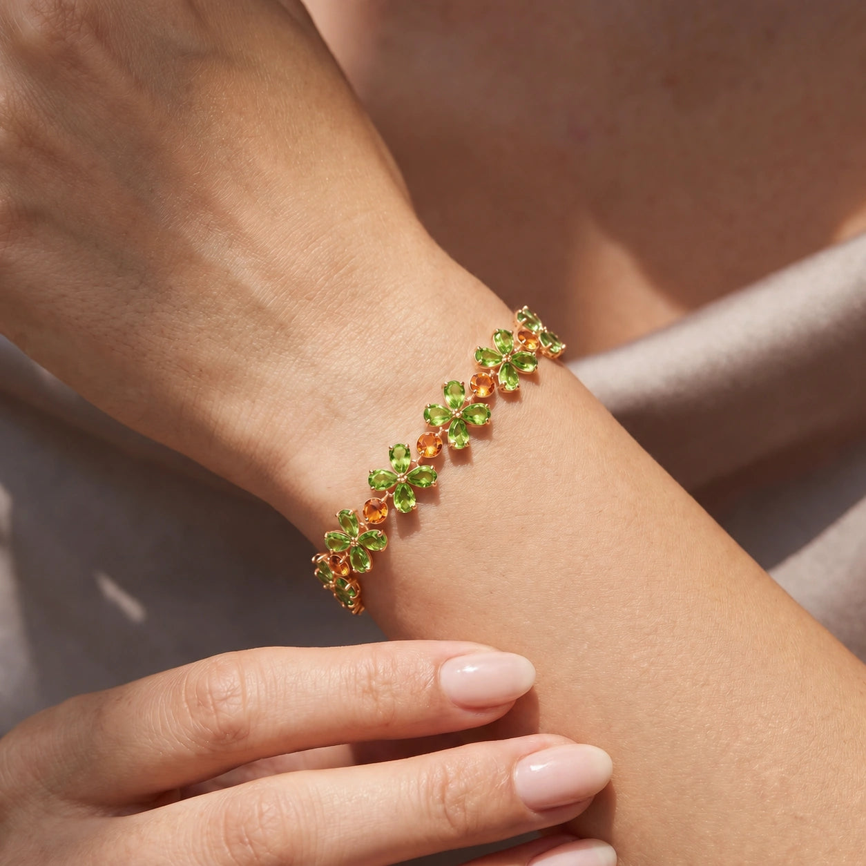 Rose Gold Citrine & Peridot — Mariagraziana