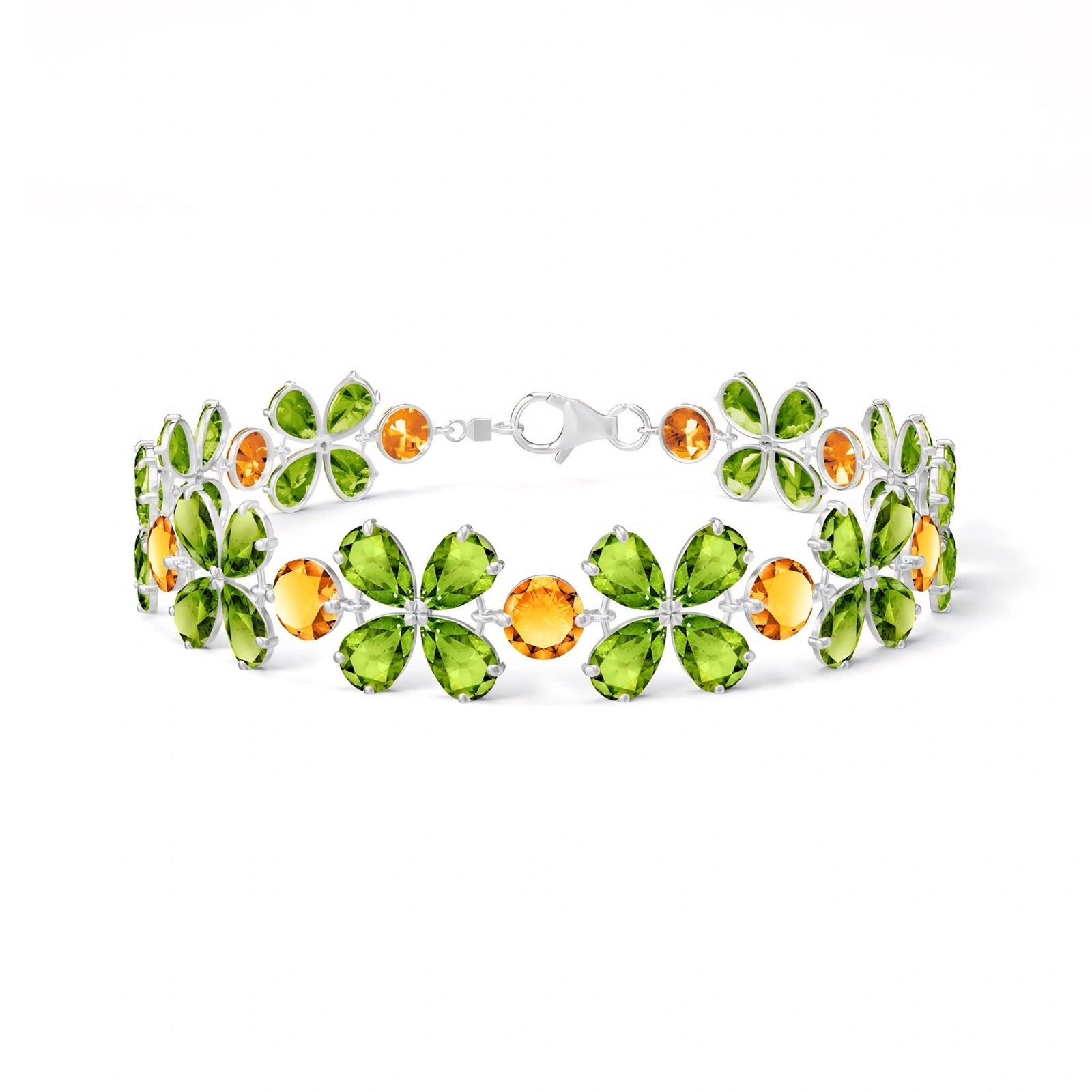 White Gold Citrine & Peridot — Mariagraziana