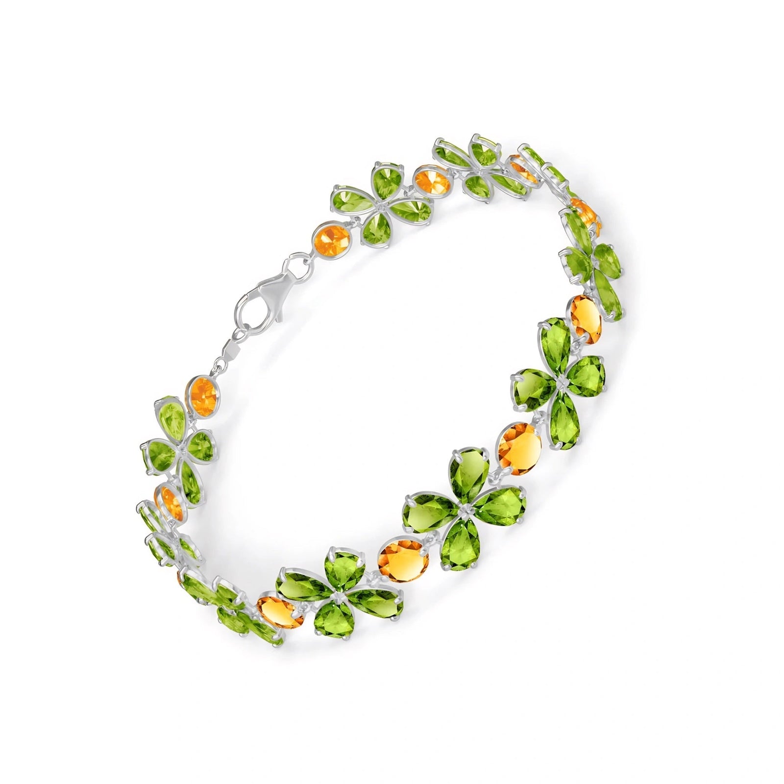 White Gold Citrine & Peridot — Mariagraziana