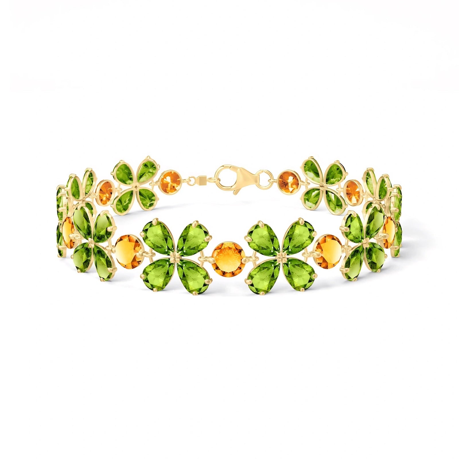 Yellow Gold Citrine & Peridot — Mariagraziana
