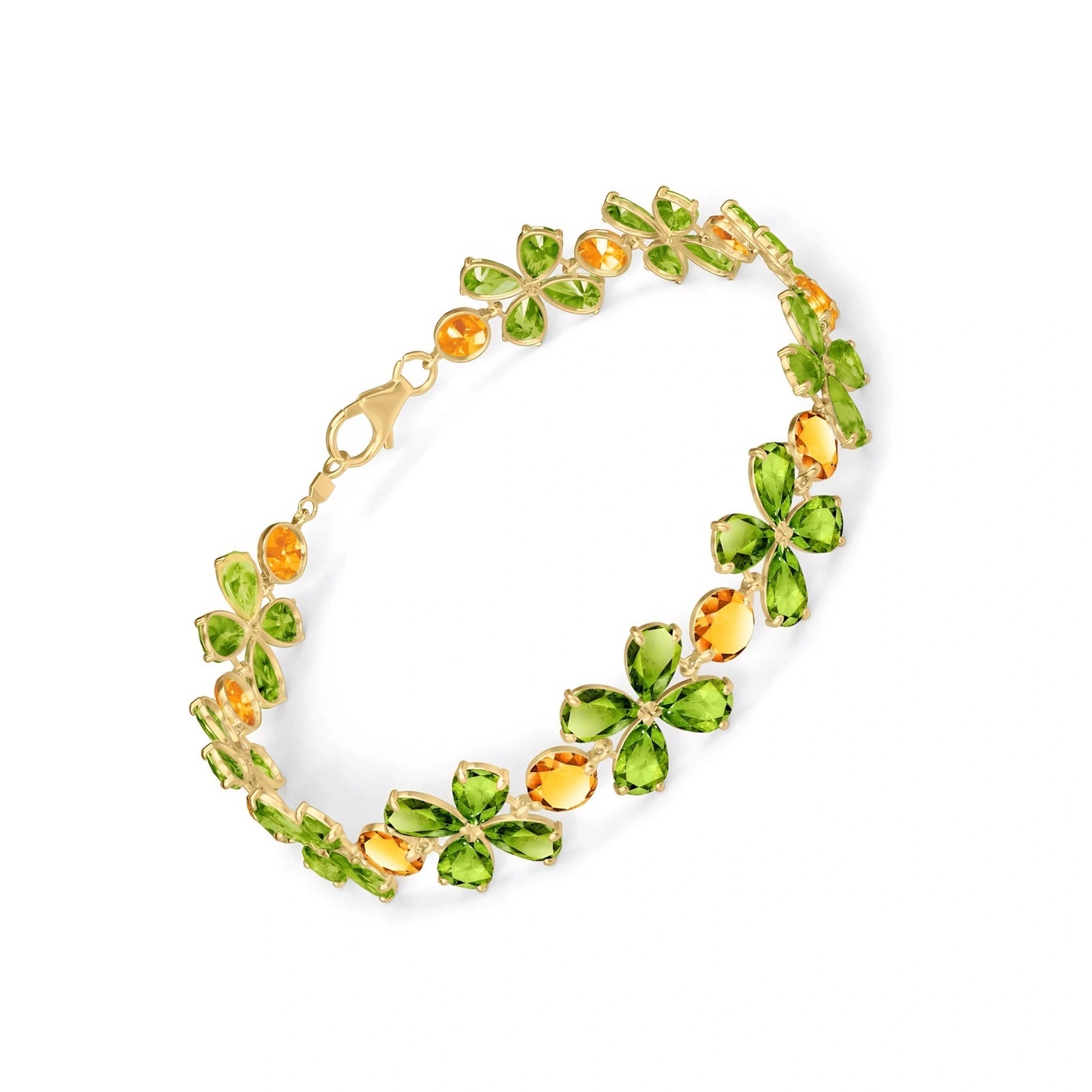 Yellow Gold Citrine & Peridot — Mariagraziana