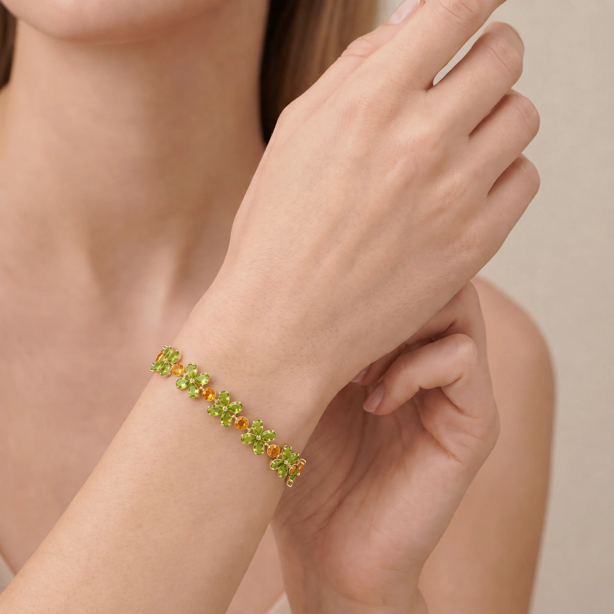 Yellow Gold Citrine & Peridot — Mariagraziana
