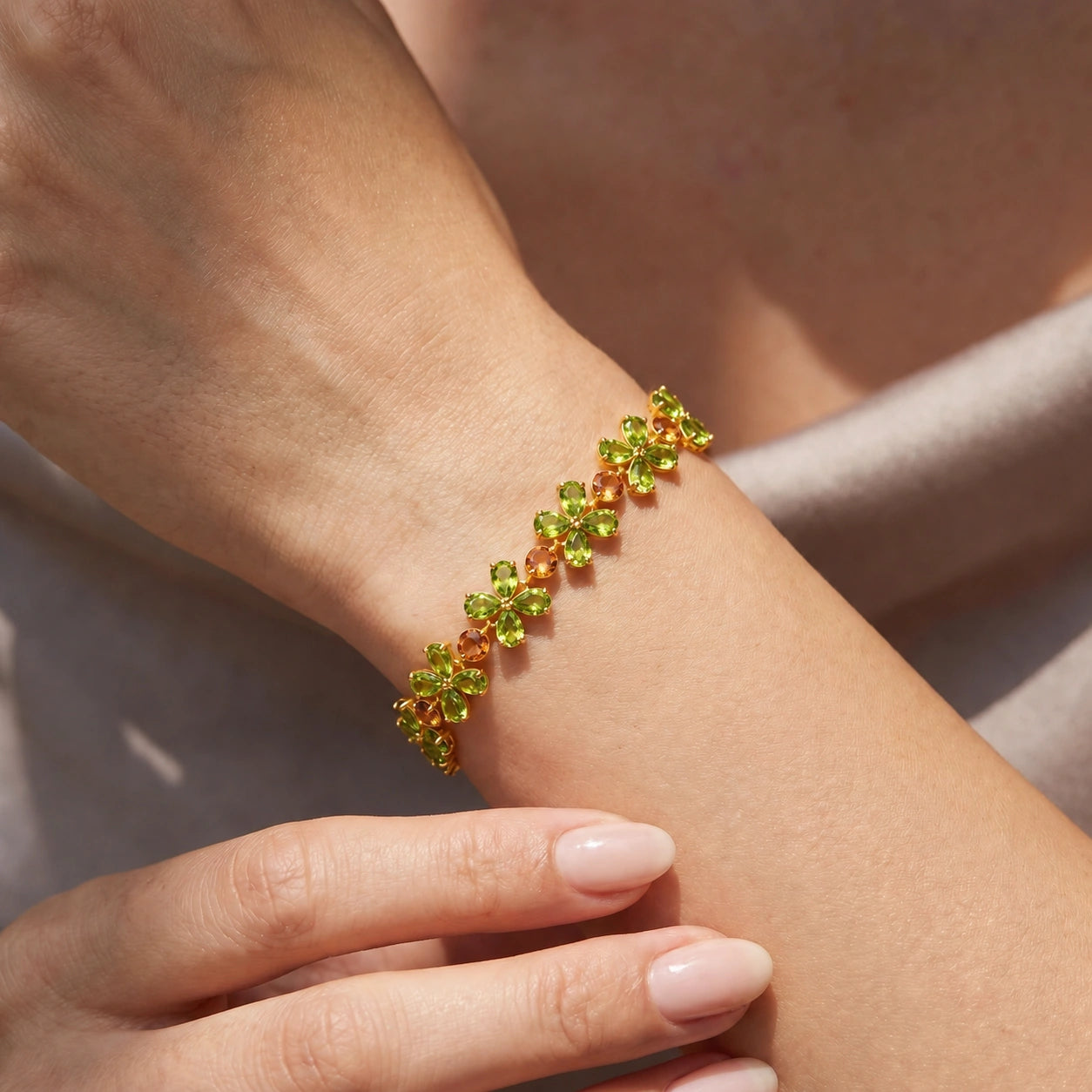 Yellow Gold Citrine & Peridot — Mariagraziana