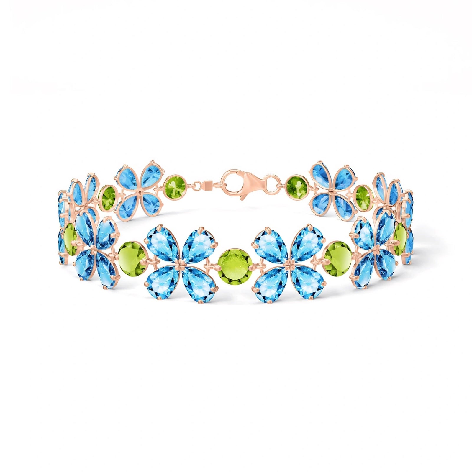 Rose Gold Peridot & Blue Topaz — Mariagraziana