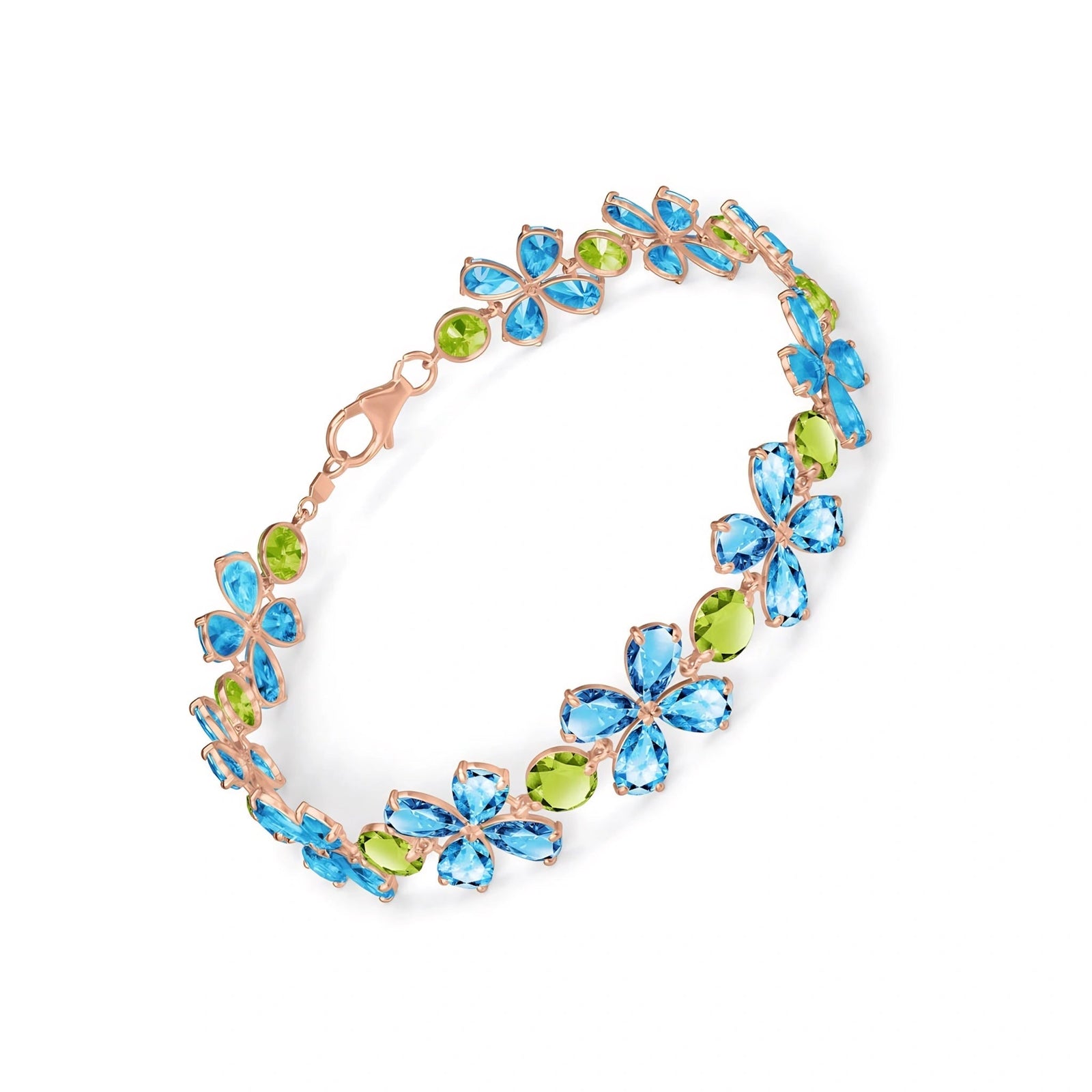 Rose Gold Peridot & Blue Topaz — Mariagraziana