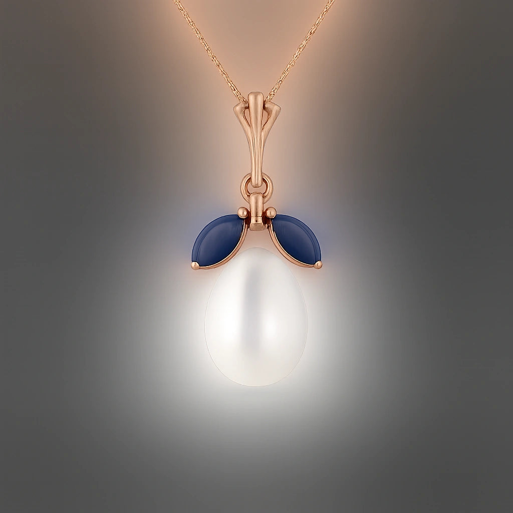 Rose Gold Eternal Necklace Pearl 10K — Arabella