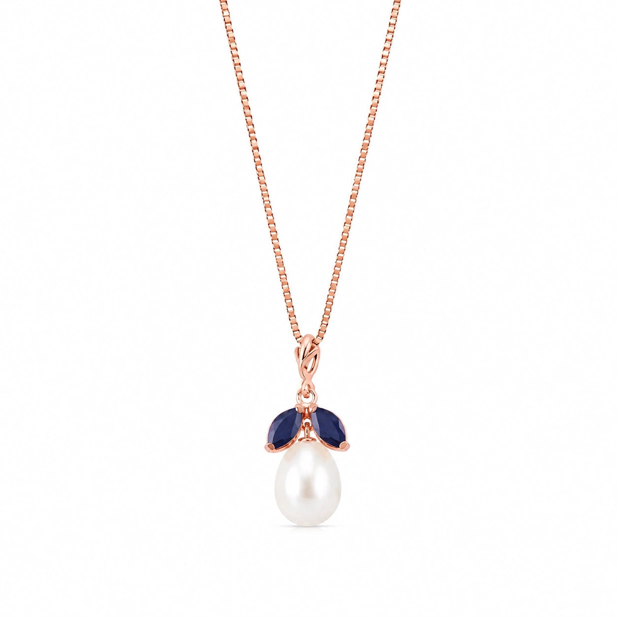 Rose Gold Eternal Necklace Pearl 10K — Arabella