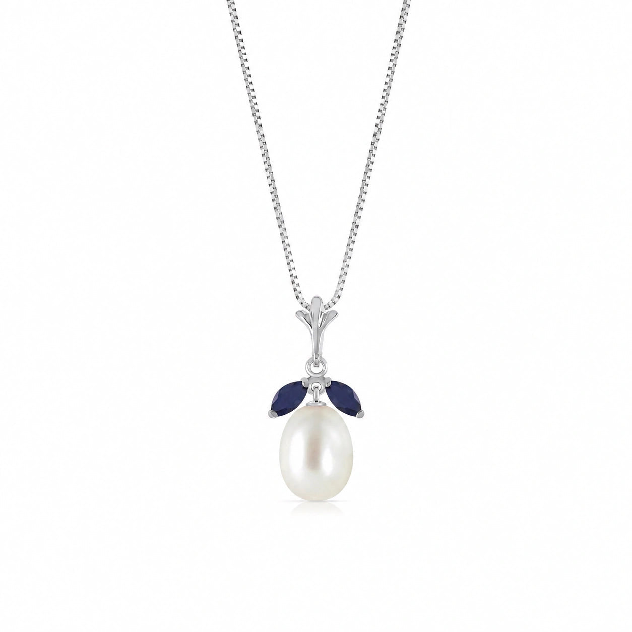 White Gold Eternal Necklace Pearl 10K — Arabella