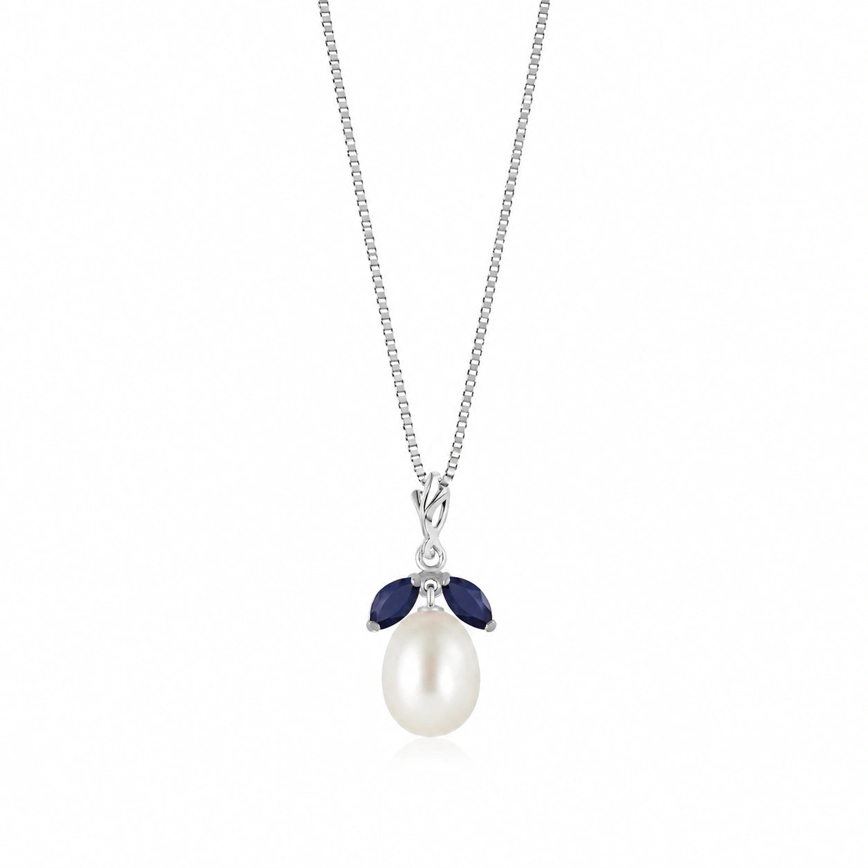 White Gold Eternal Necklace Pearl 10K — Arabella