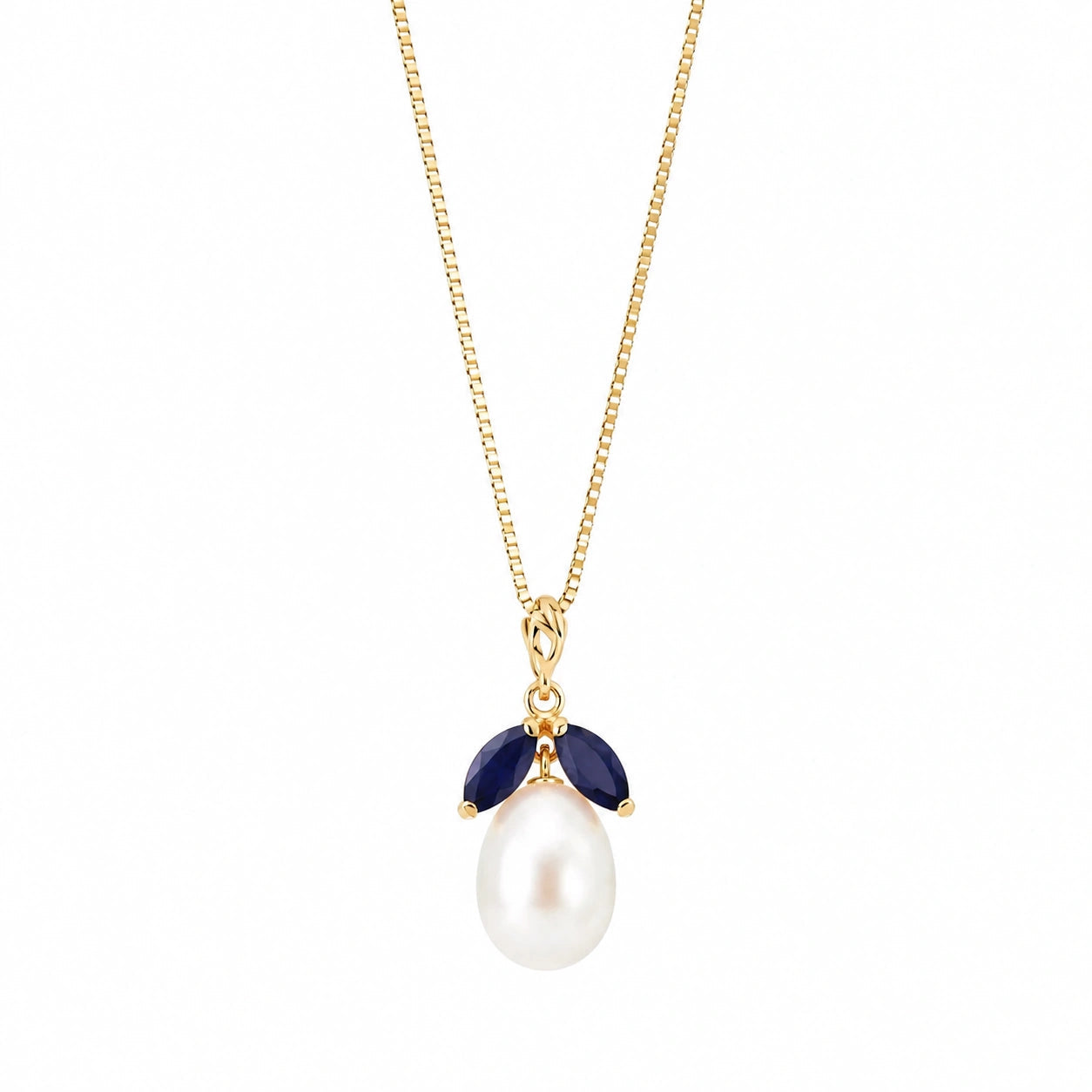 Yellow Gold Eternal Necklace Pearl 10K — Arabella