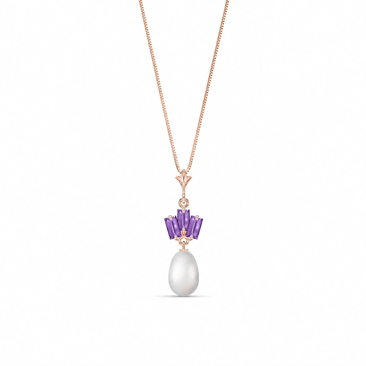 Rose Gold Belle Necklace Pearl 10K — Rossella
