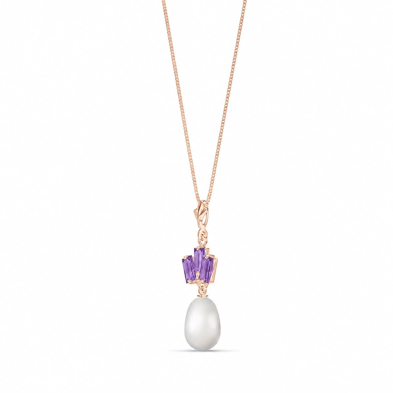 Rose Gold Belle Necklace Pearl 10K — Rossella