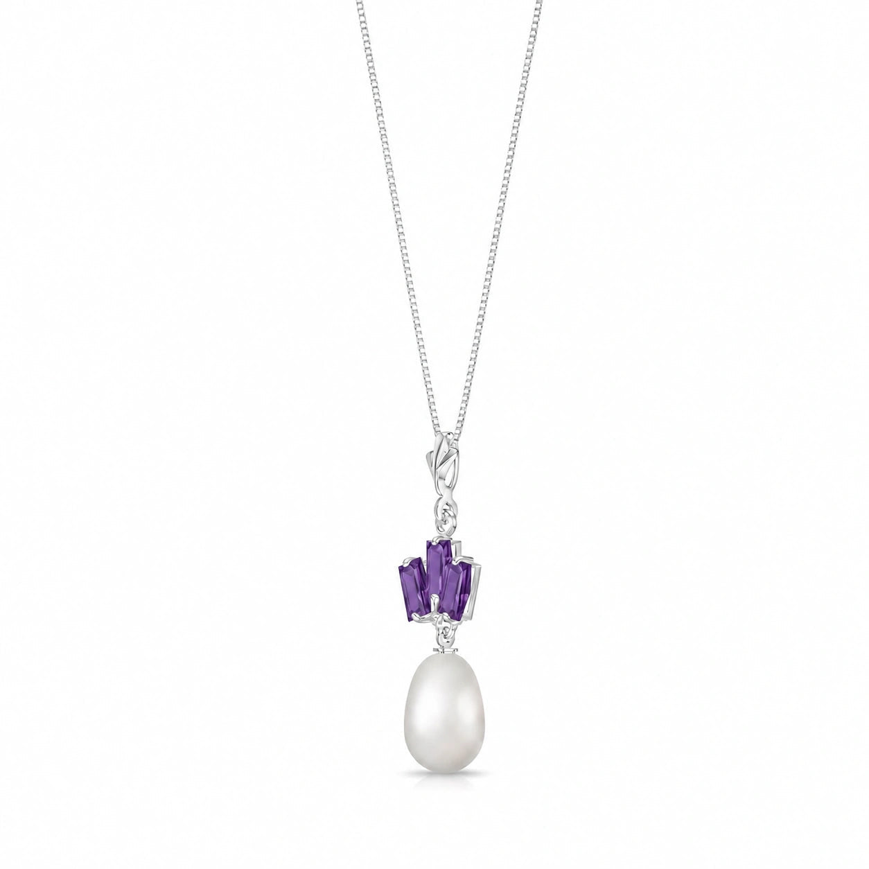White Gold Belle Necklace Pearl 10K — Rossella