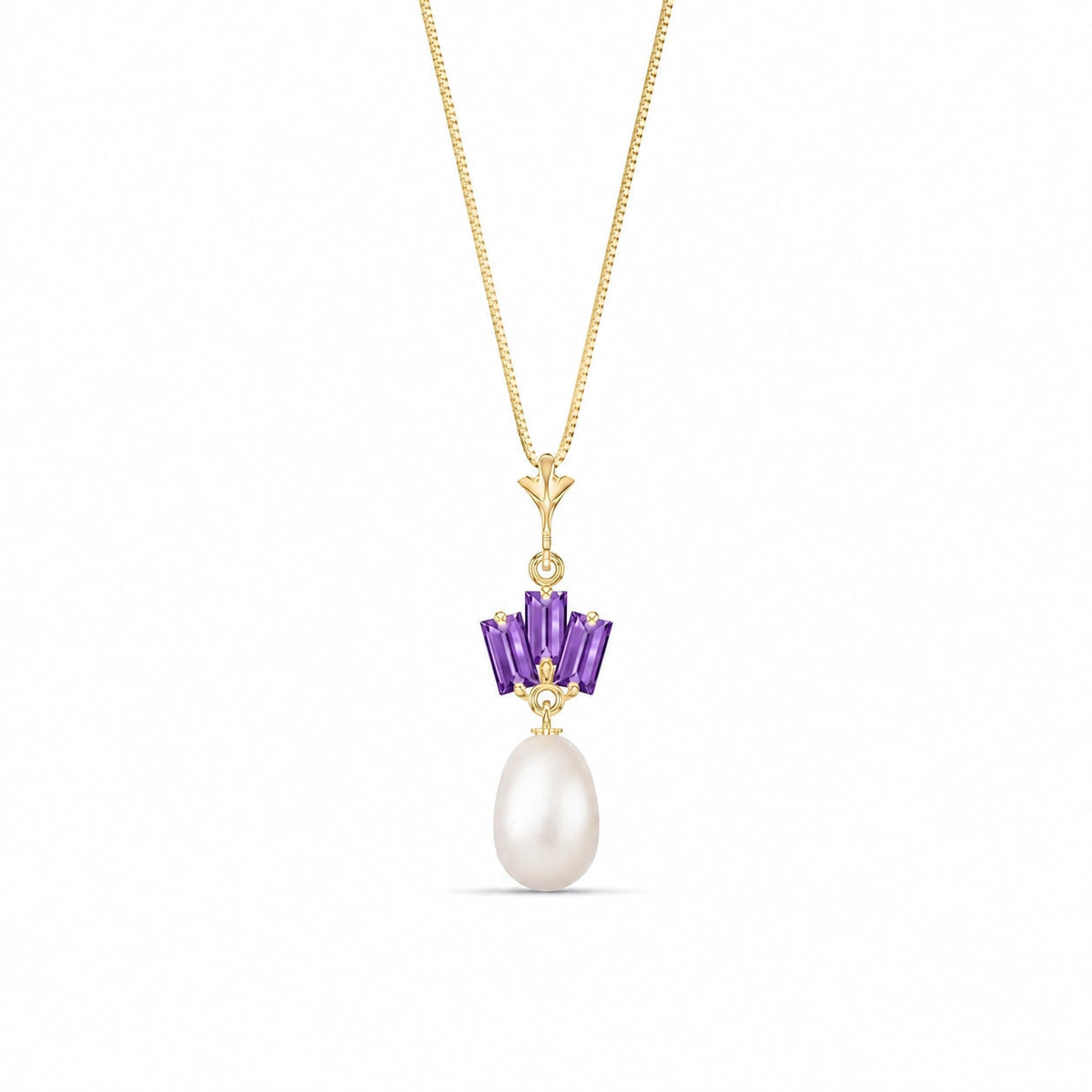 Yellow Gold Belle Necklace Pearl 10K — Rossella