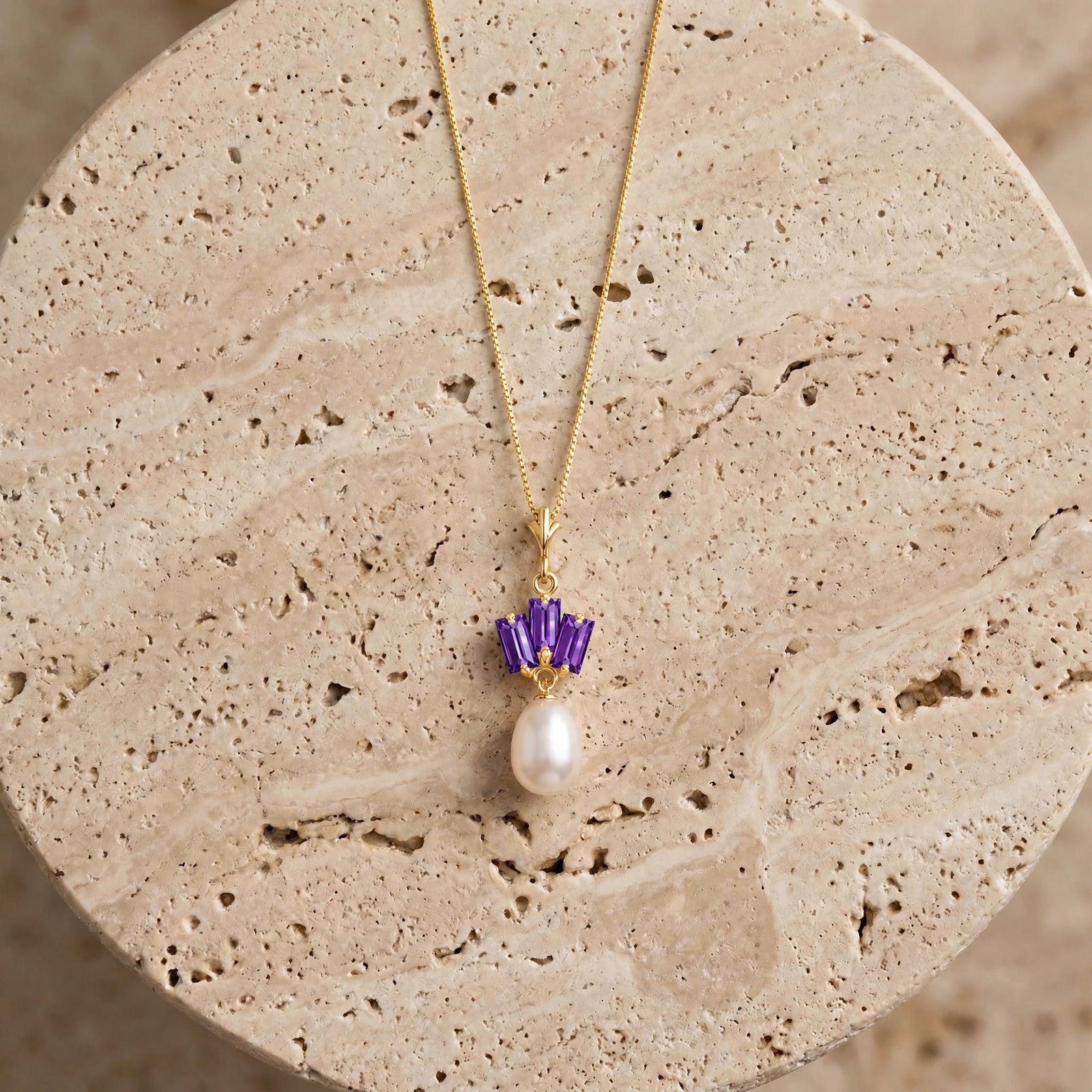 Yellow Gold Belle Necklace Pearl 10K — Rossella
