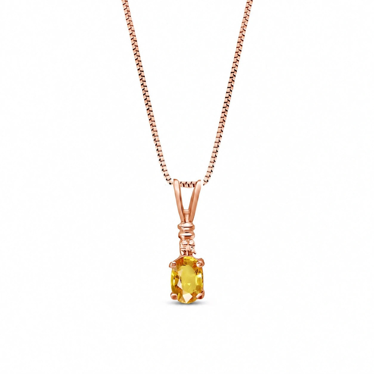 Rose Gold Heritage Pendant Necklace Citrine 10K — Elsa