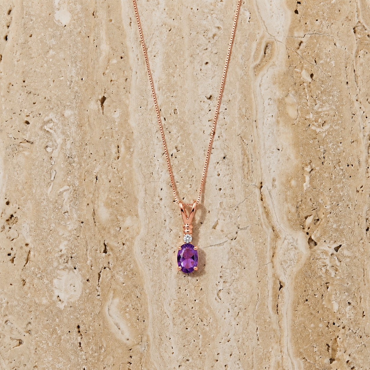 Rose Gold Heritage Pendant Necklace Citrine 10K — Elsa