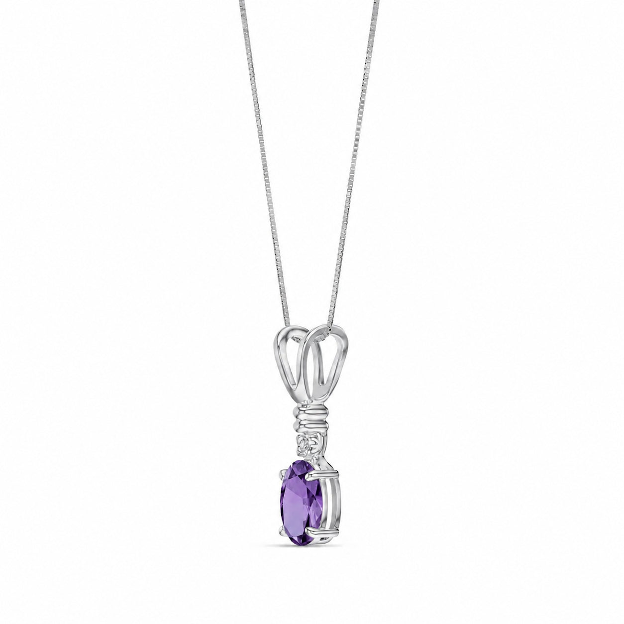 White Gold Heritage Pendant Necklace Citrine 10K — Elsa