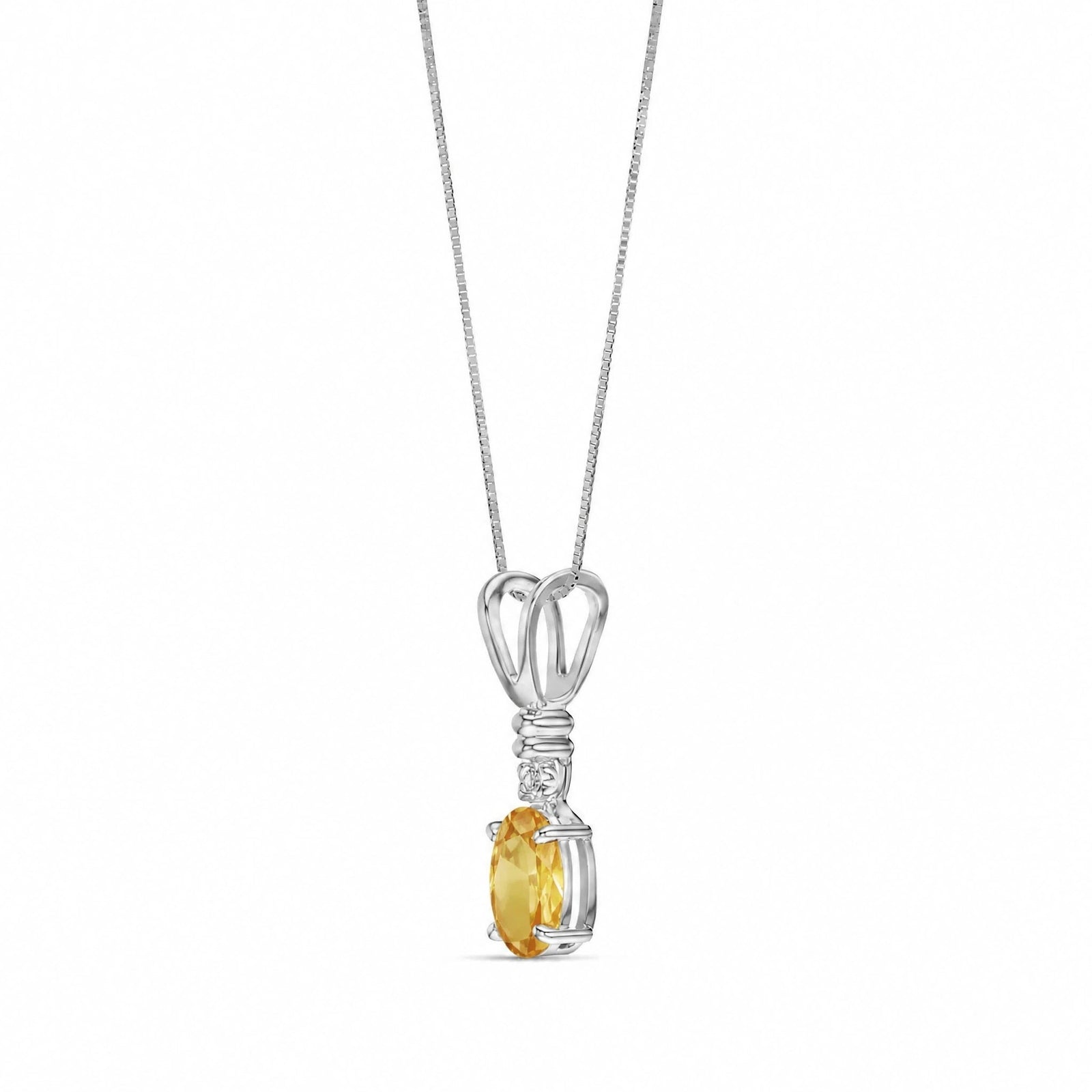 White Gold Heritage Pendant Necklace Citrine 10K — Elsa