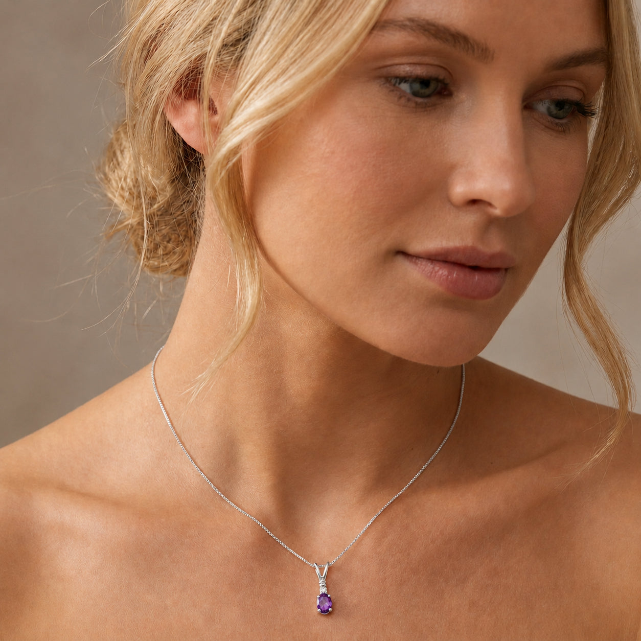 White Gold Heritage Pendant Necklace Citrine 10K — Elsa