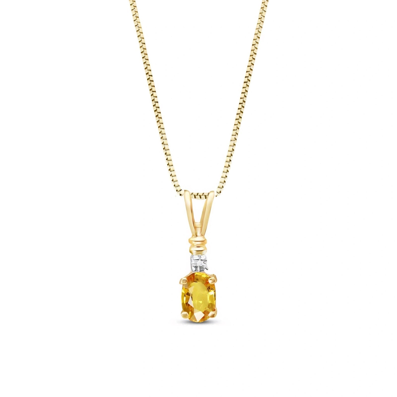 Yellow Gold Heritage Pendant Necklace Citrine 10K — Elsa