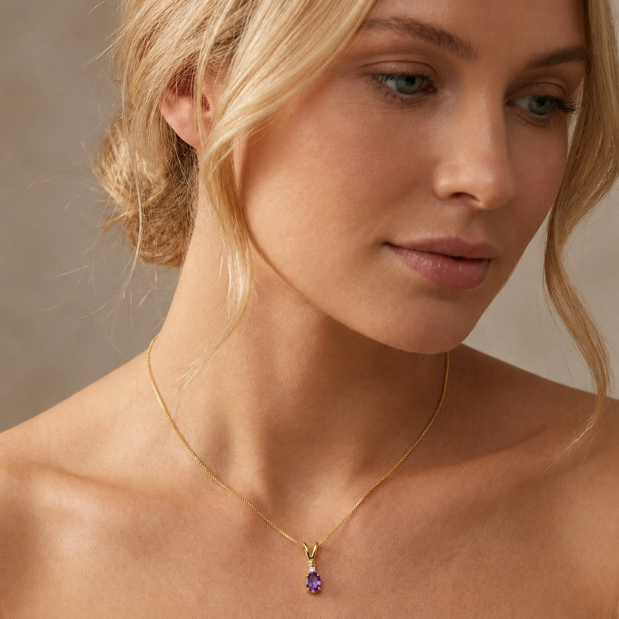 Yellow Gold Heritage Pendant Necklace Citrine 10K — Elsa