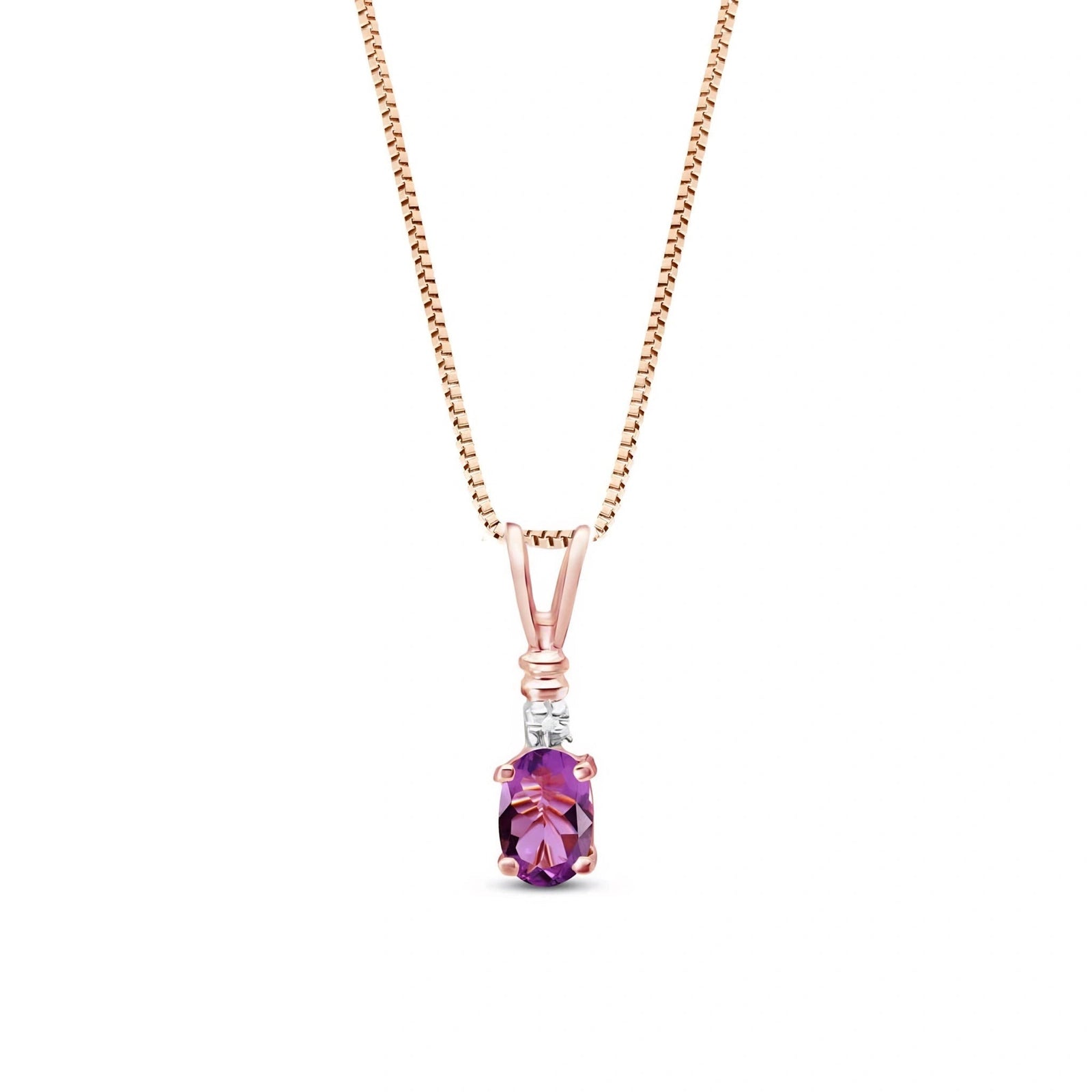 Rose Gold Heritage Pendant Necklace Amethyst 10K — Elsa