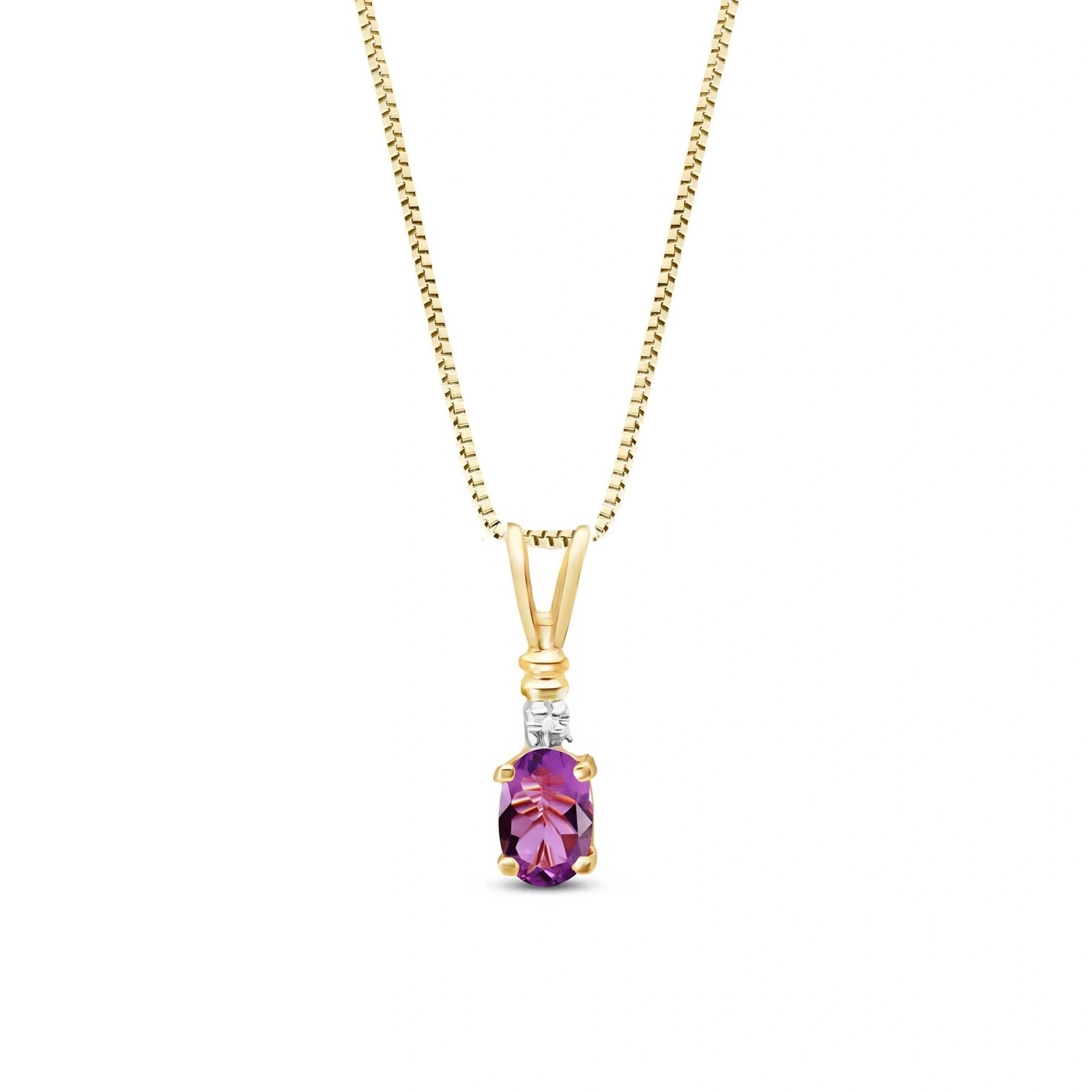 Yellow Gold Heritage Pendant Necklace Amethyst 10K — Elsa