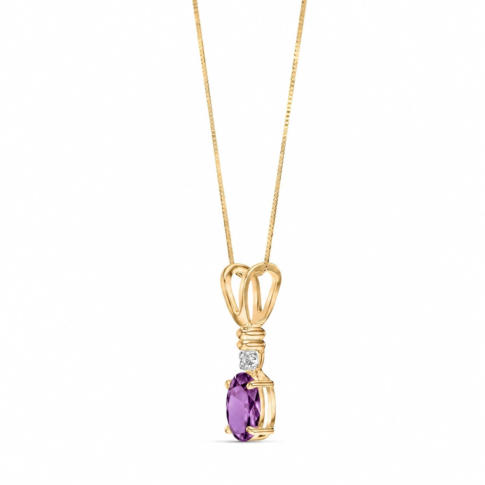 Yellow Gold Heritage Pendant Necklace Amethyst 10K — Elsa