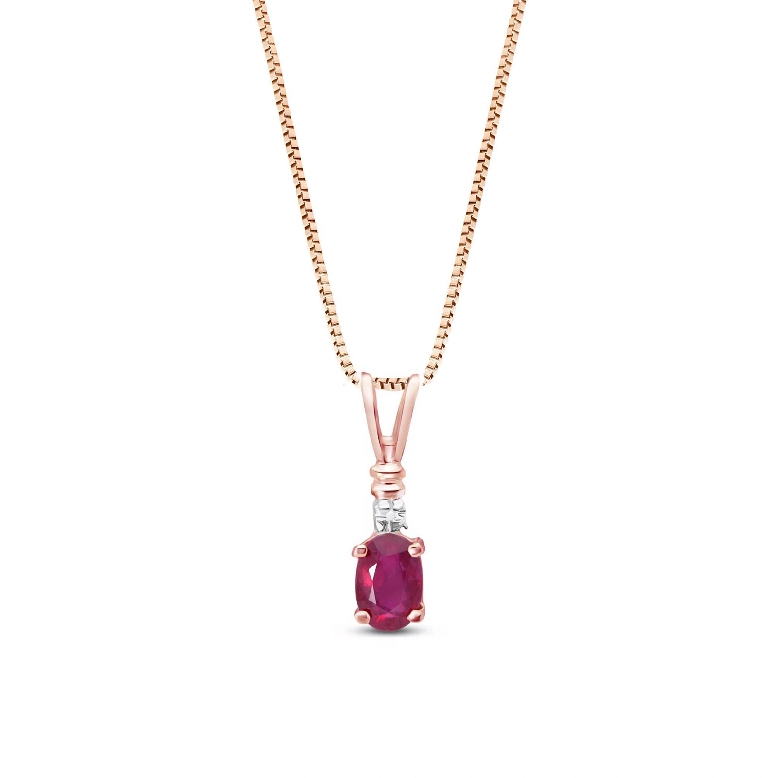 Rose Gold Heritage Pendant Necklace Ruby 10K — Elsa