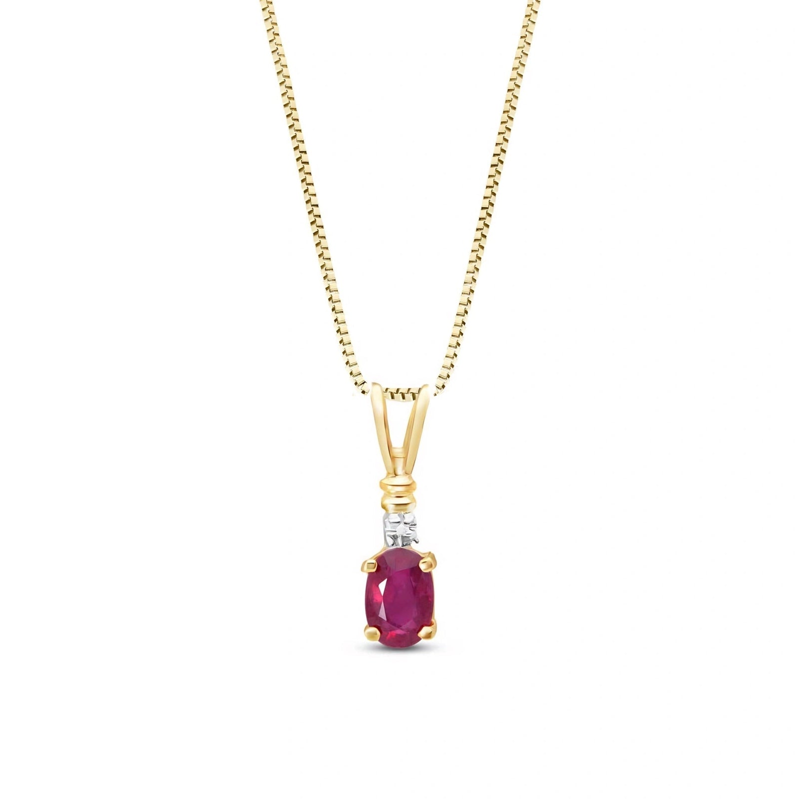 Yellow Gold Heritage Pendant Necklace Ruby 10K — Elsa