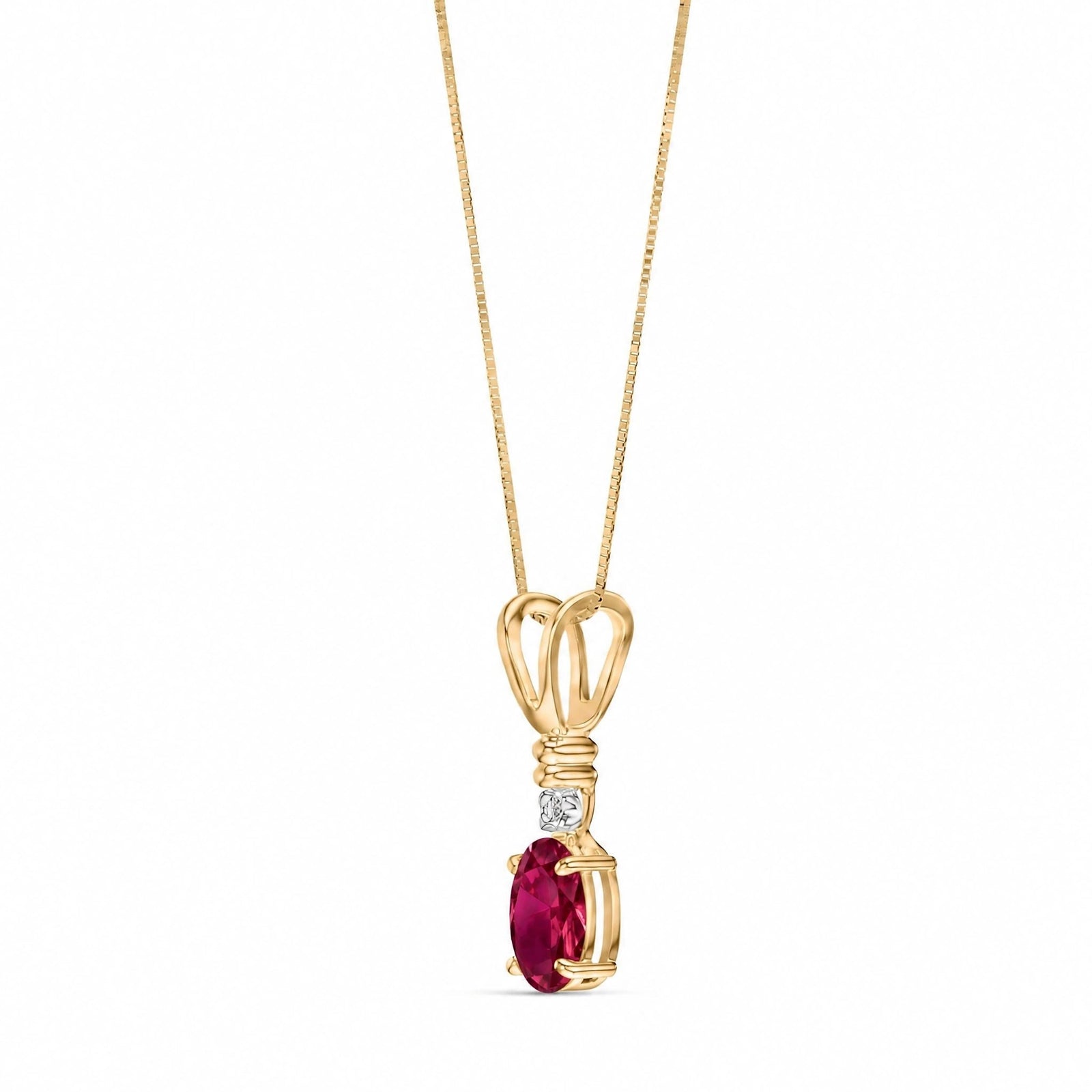 Yellow Gold Heritage Pendant Necklace Ruby 10K — Elsa
