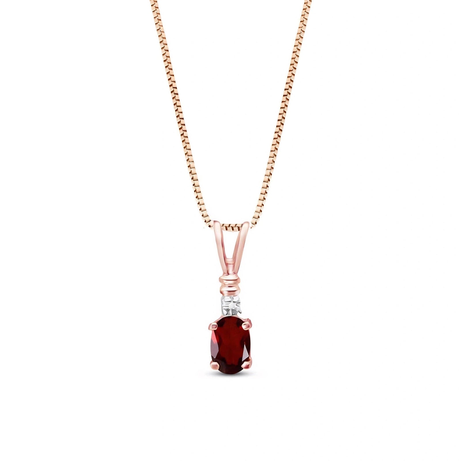 Rose Gold Heritage Pendant Necklace Garnet 10K — Elsa