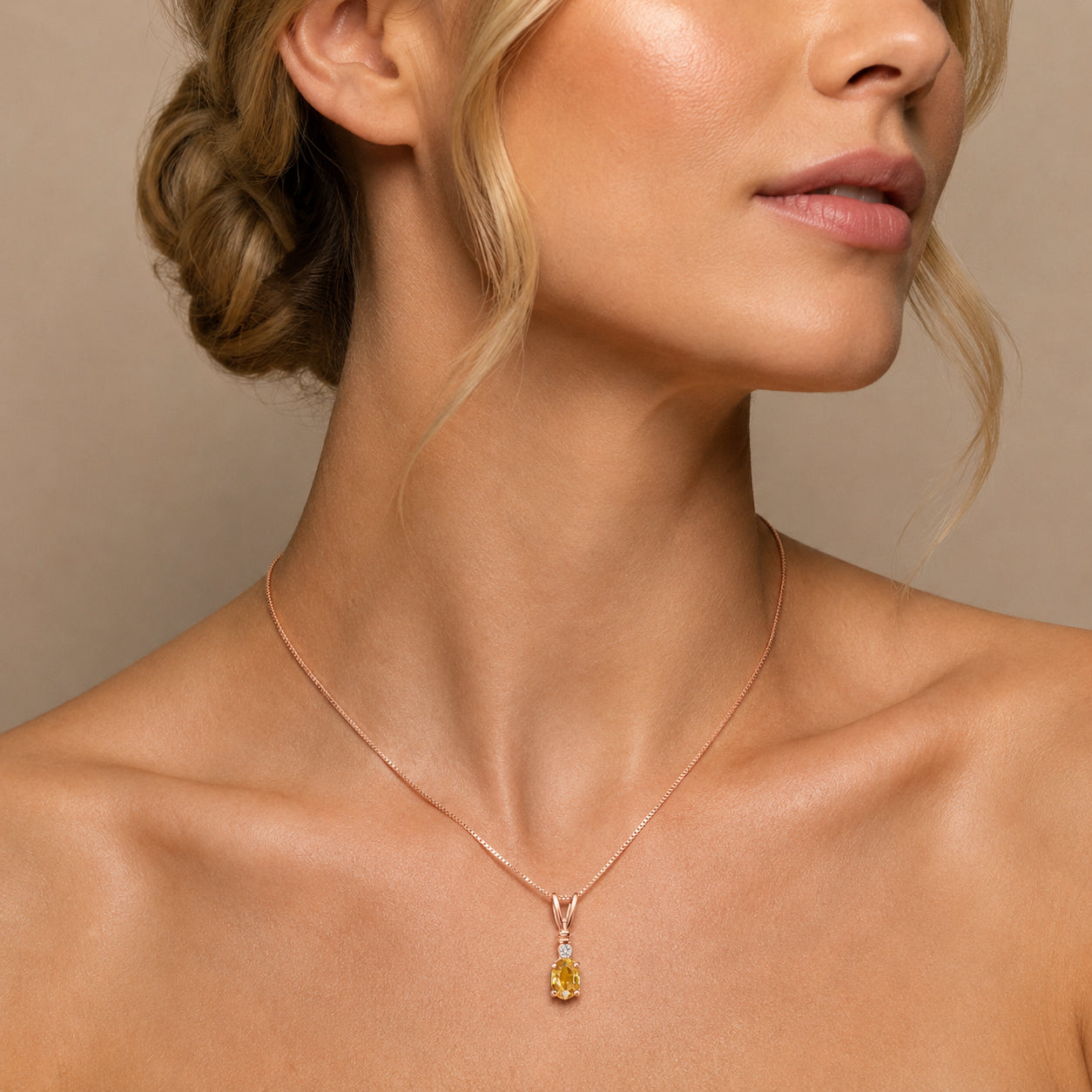 Rose Gold Heritage Pendant Necklace Garnet 10K — Elsa