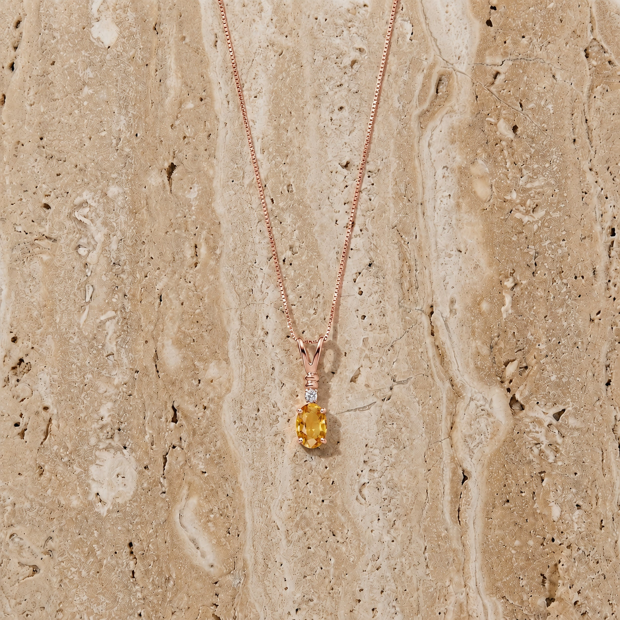 Rose Gold Heritage Pendant Necklace Garnet 10K — Elsa