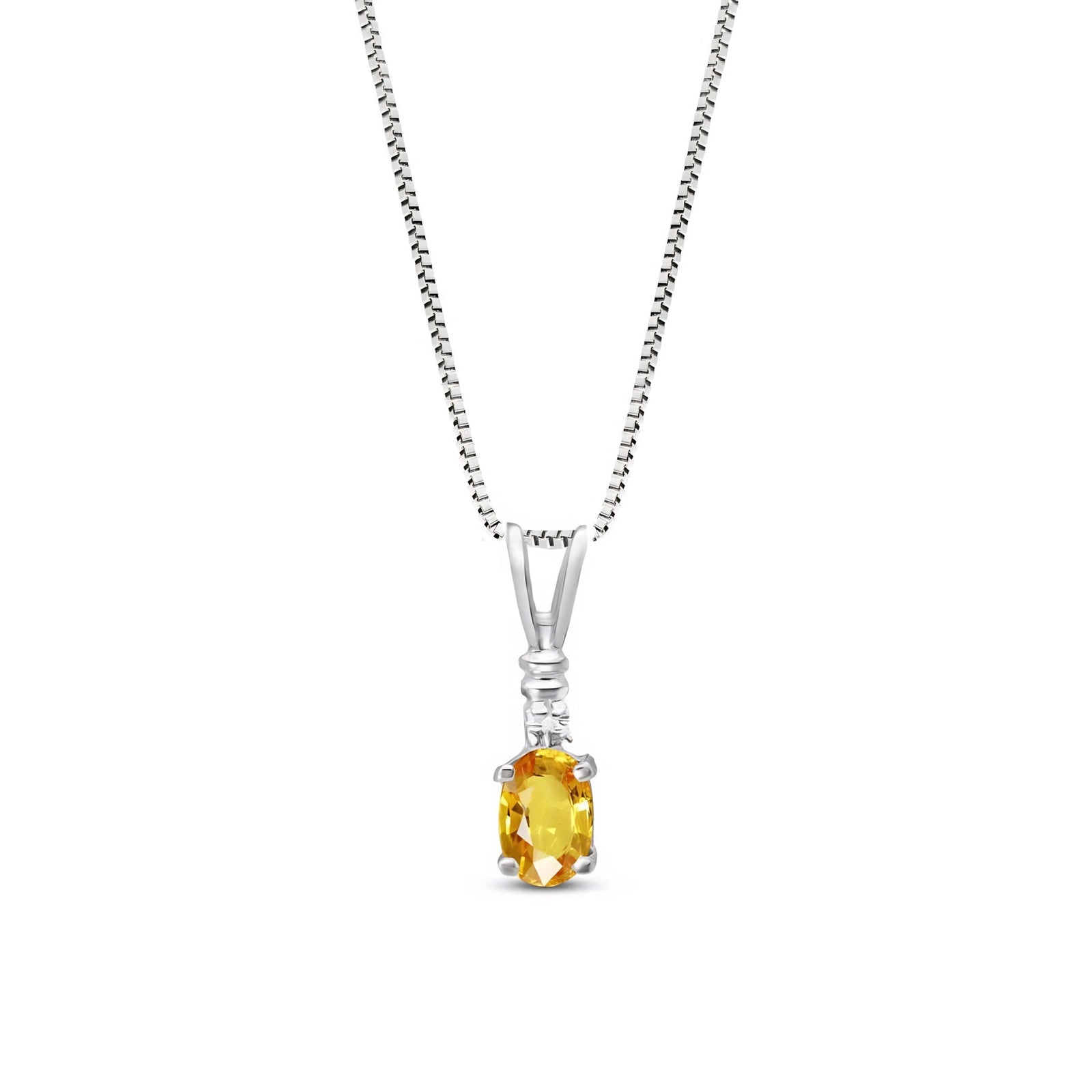 White Gold Heritage Pendant Necklace Garnet 10K — Elsa