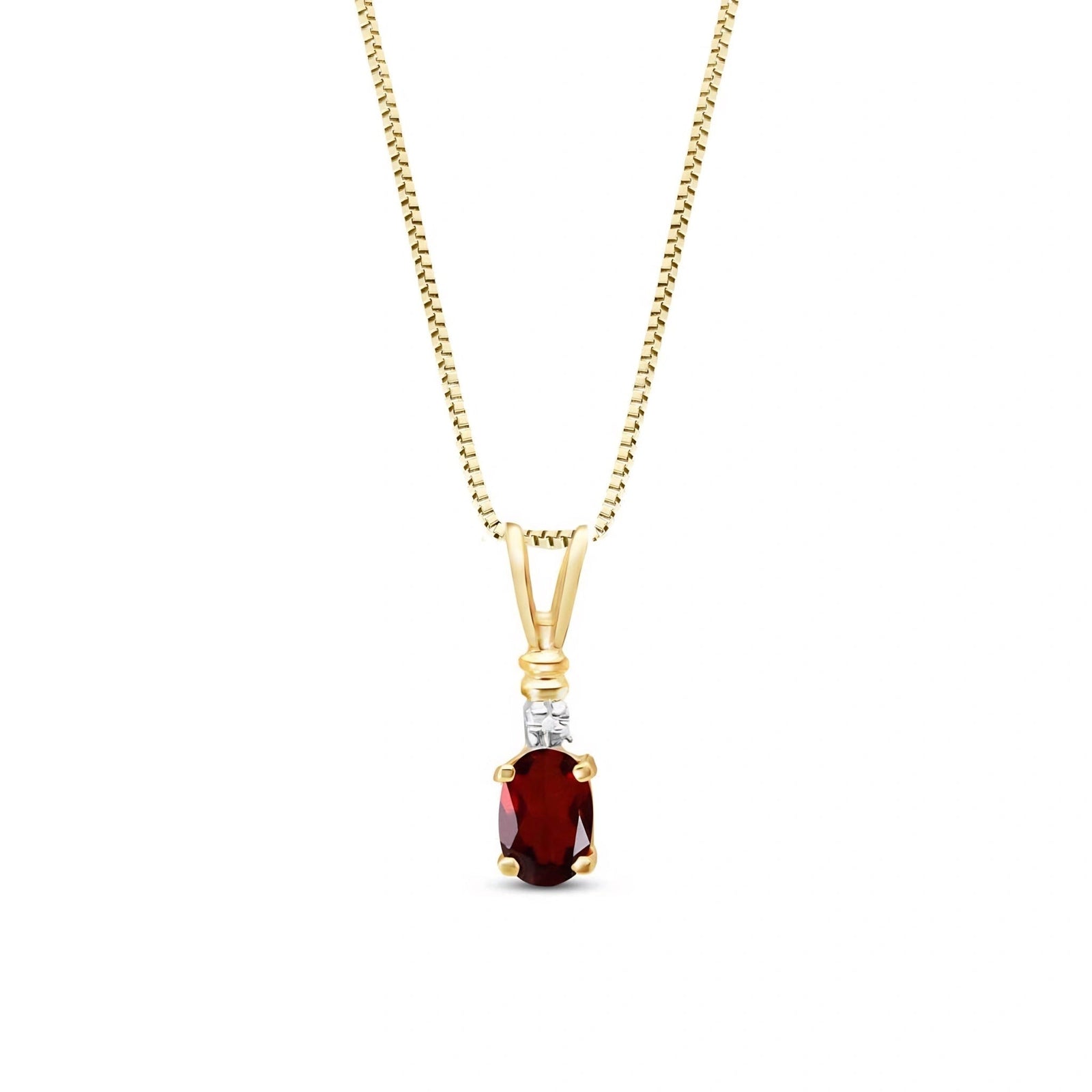 Yellow Gold Heritage Pendant Necklace Garnet 10K — Elsa
