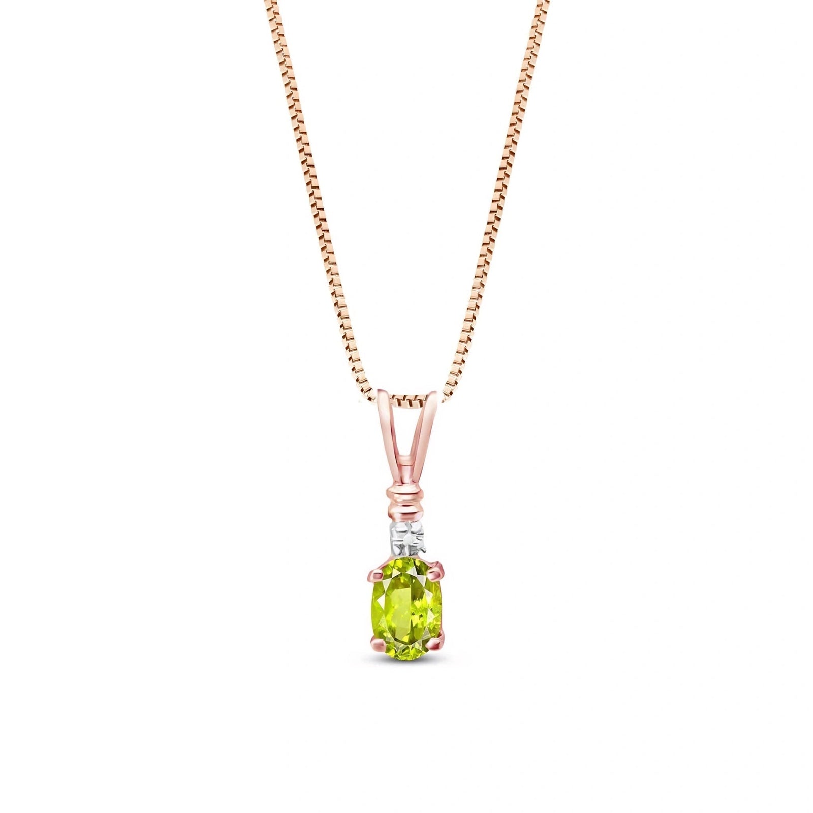 Rose Gold Heritage Pendant Necklace Peridot 10K — Elsa