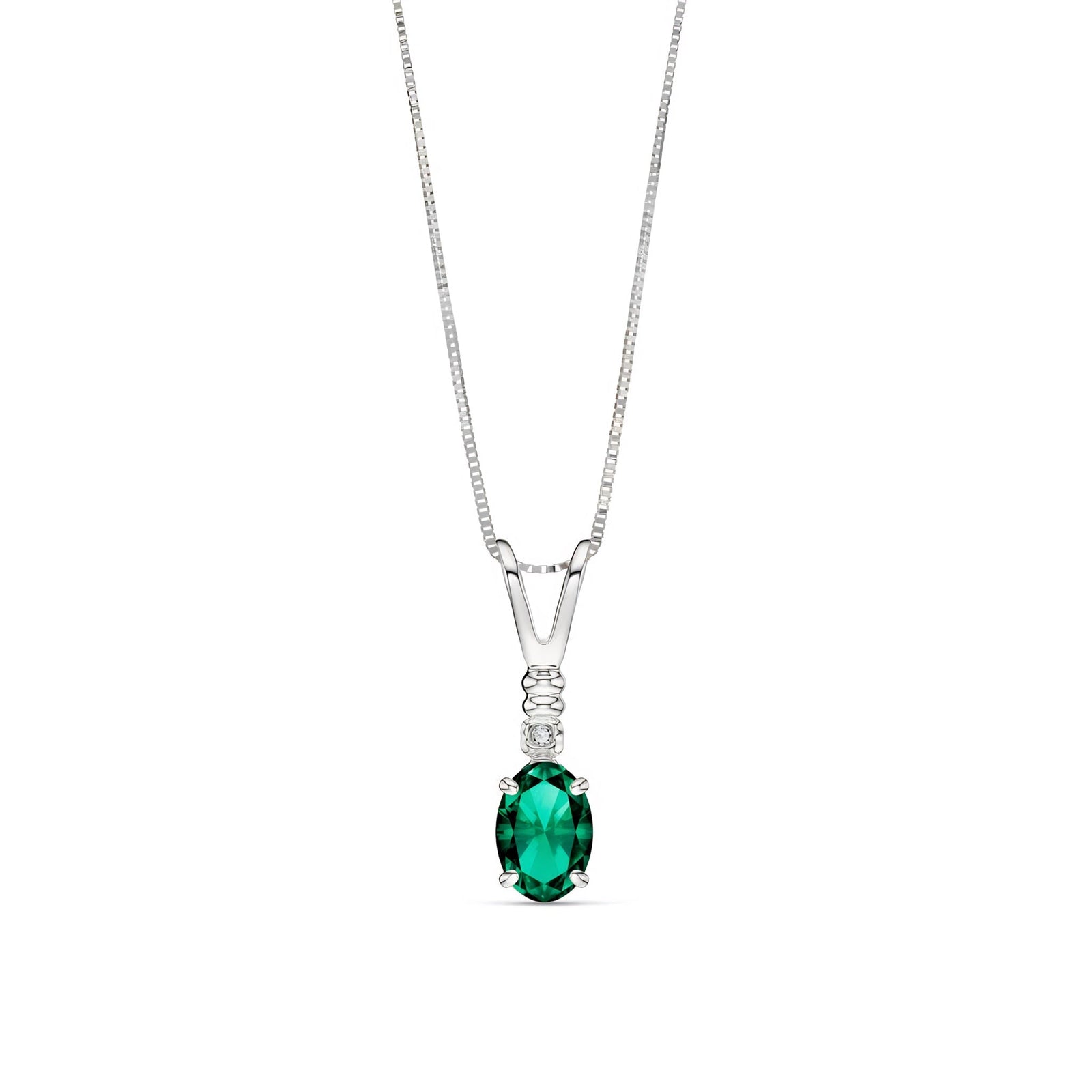 White Gold Heritage Pendant Necklace Peridot 10K — Elsa
