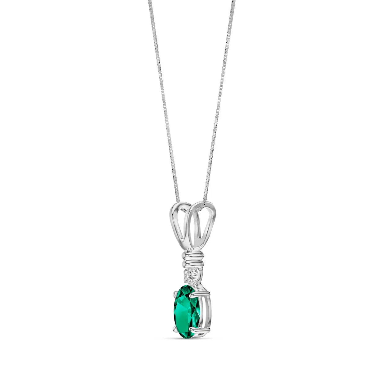 White Gold Heritage Pendant Necklace Peridot 10K — Elsa