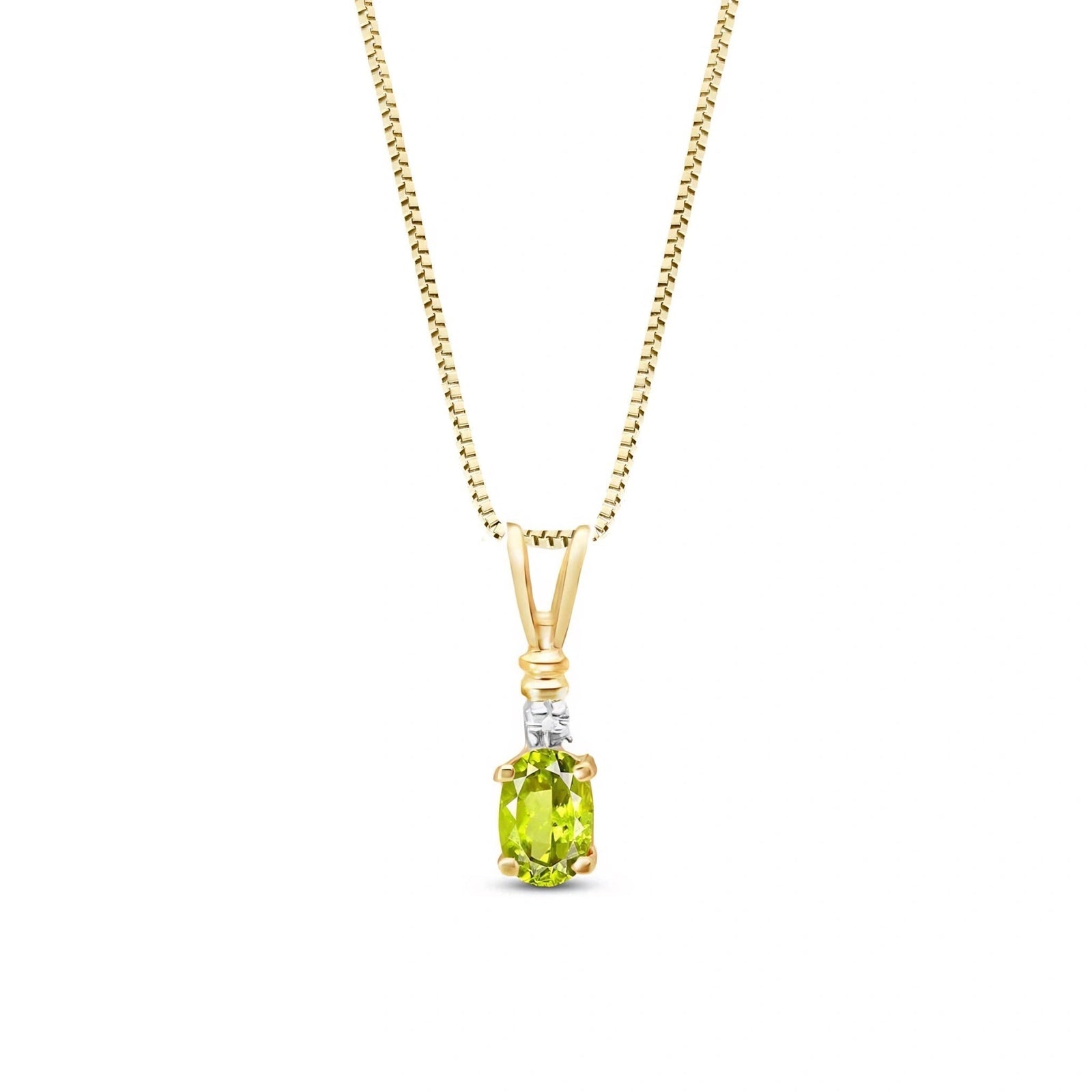 Yellow Gold Heritage Pendant Necklace Peridot 10K — Elsa