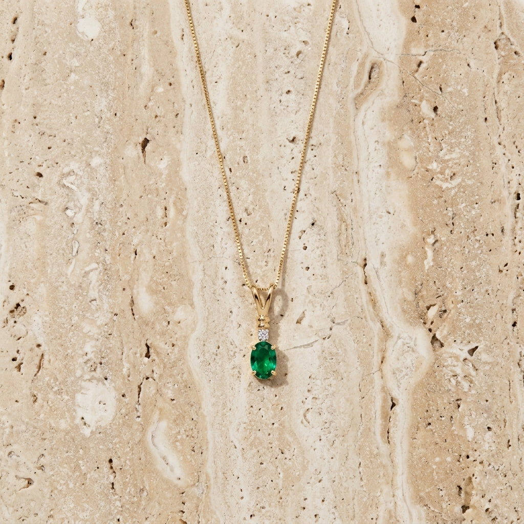 Yellow Gold Heritage Pendant Necklace Peridot 10K — Elsa