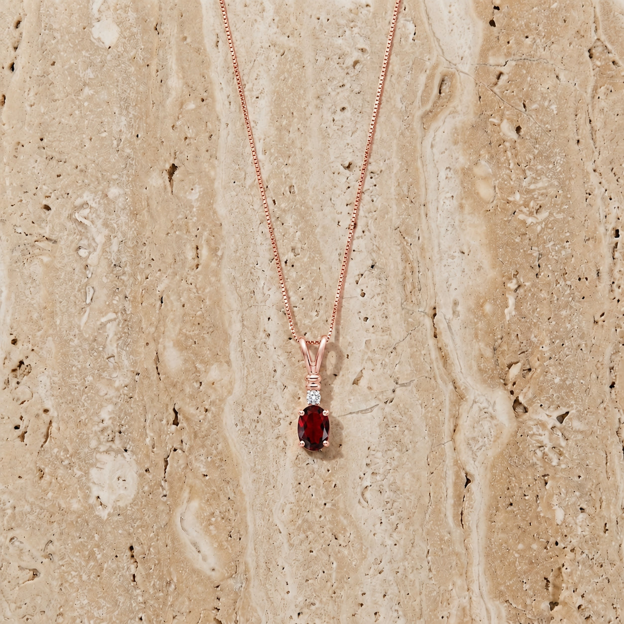 Rose Gold Heritage Pendant Necklace Blue Topaz 10K — Elsa