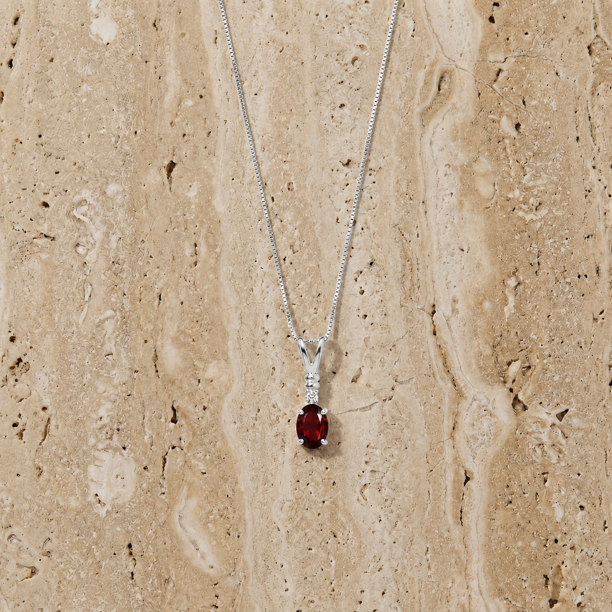 White Gold Heritage Pendant Necklace Blue Topaz 10K — Elsa