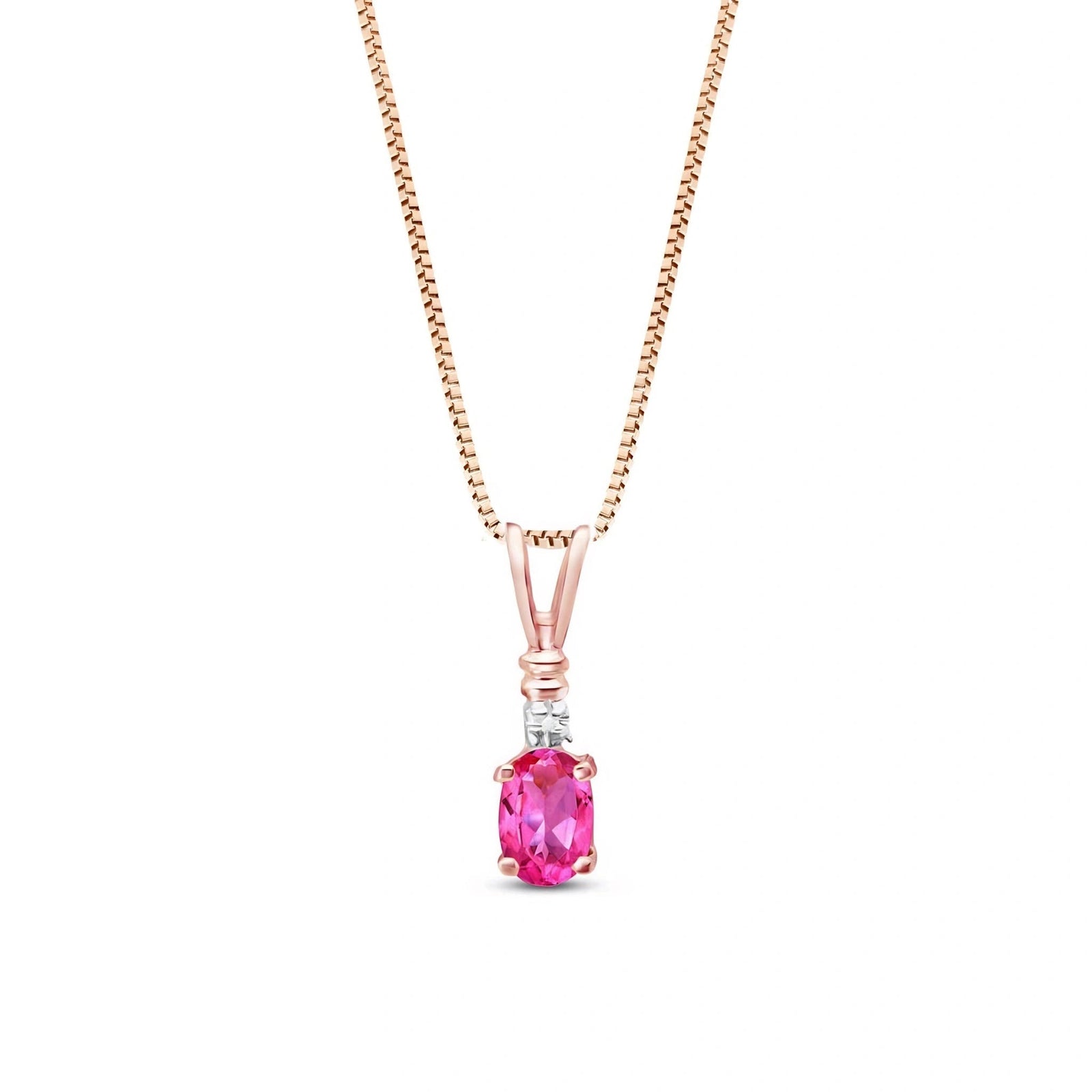 Rose Gold Heritage Pendant Necklace Pink Topaz 10K — Elsa