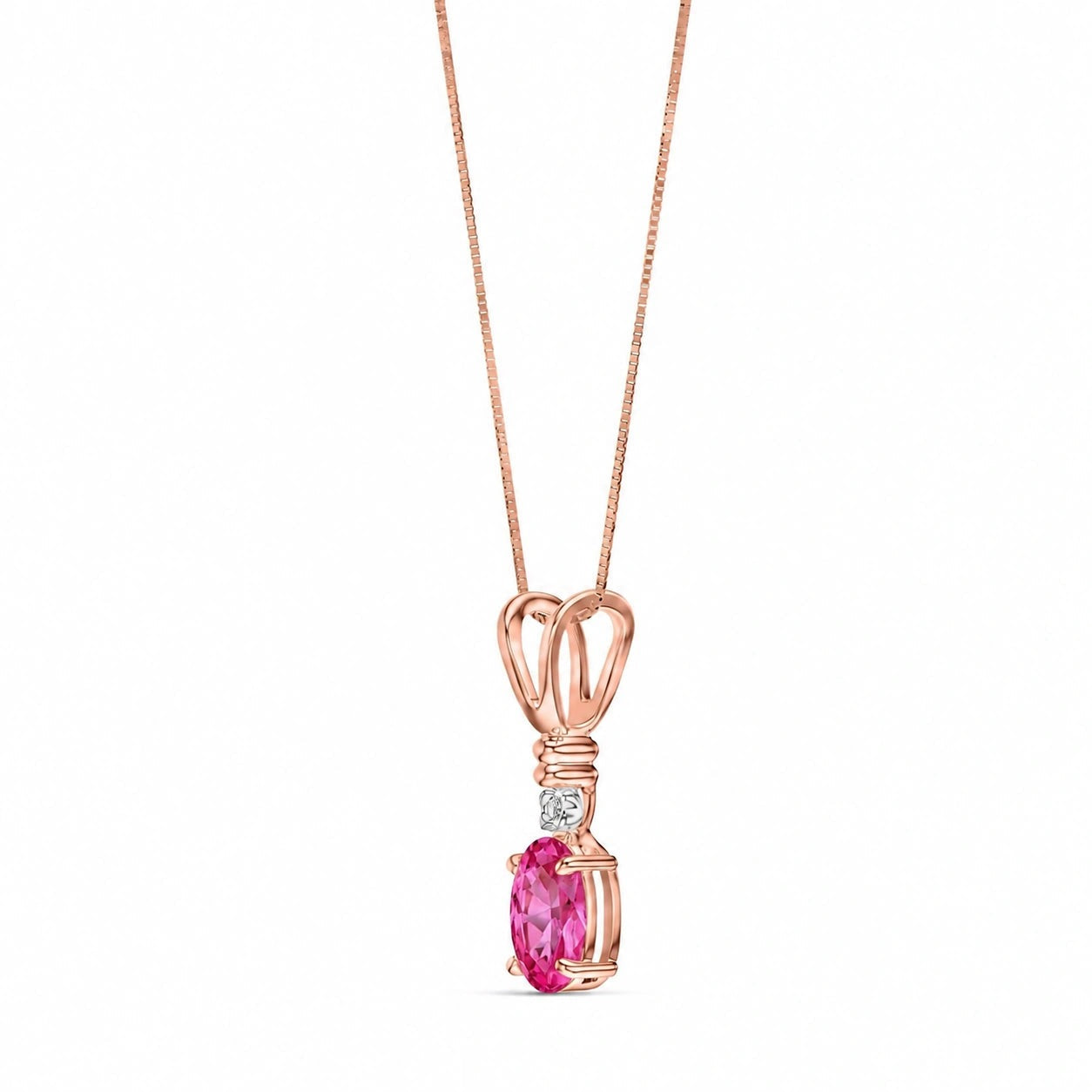 Rose Gold Heritage Pendant Necklace Pink Topaz 10K — Elsa