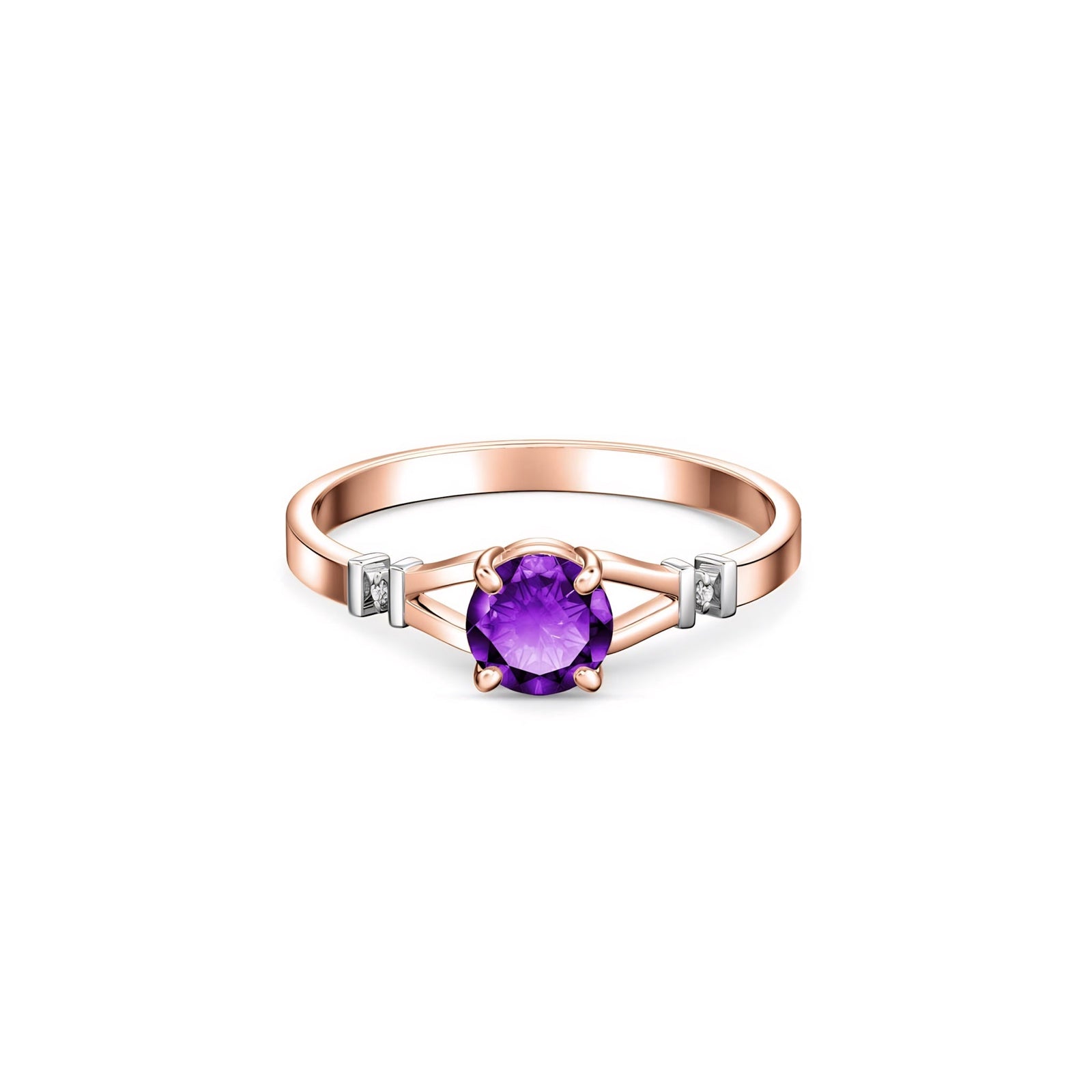 Rose Gold Signature Ring Blue Topaz 10K — Guendalina