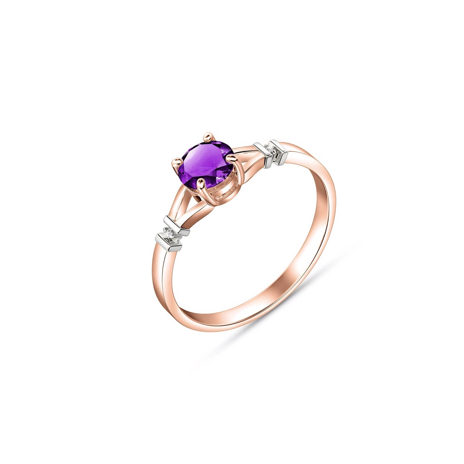 Rose Gold Signature Ring Blue Topaz 10K — Guendalina